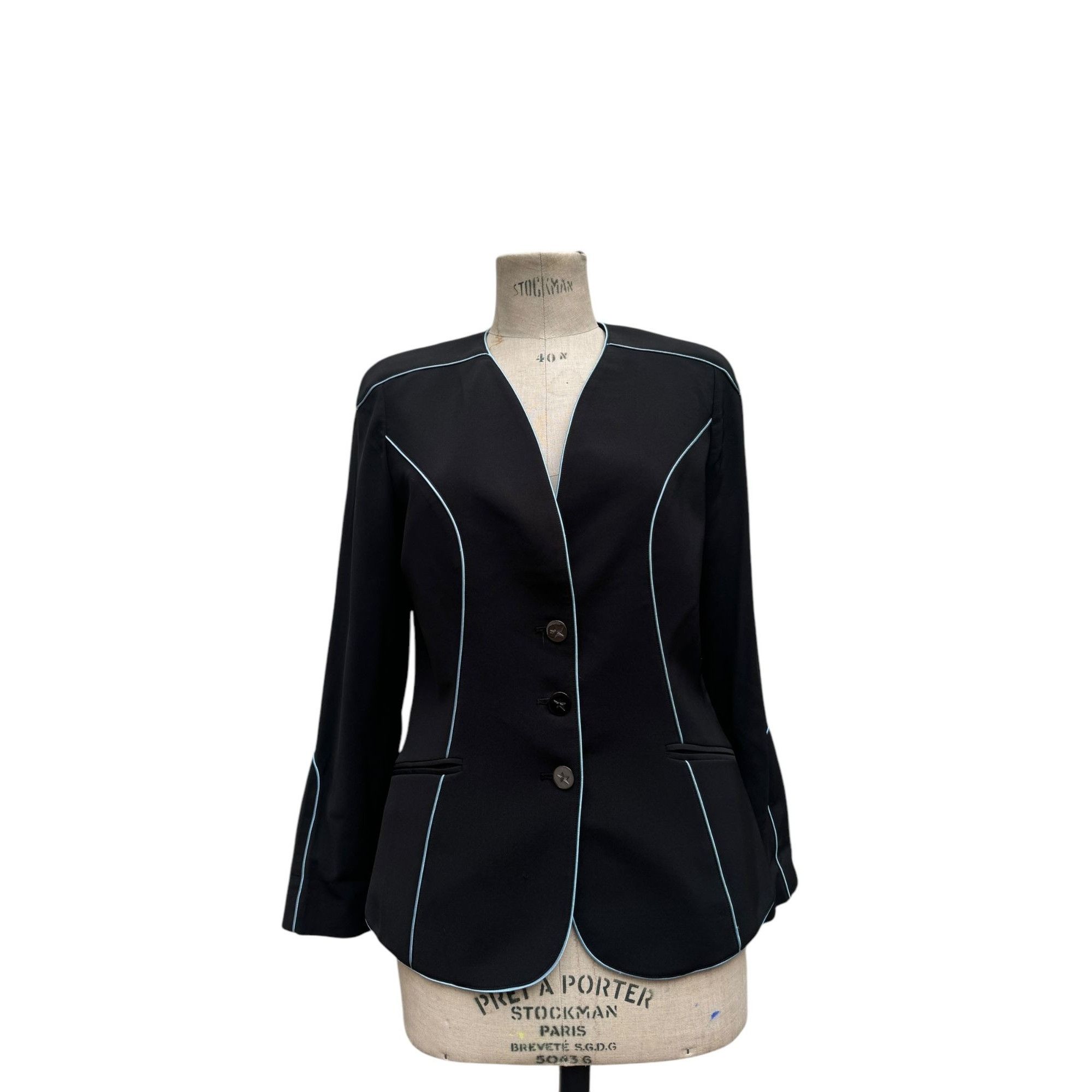 Thierry Mugler Vintage Black Blazer Jacket Size M / US 6-8 / IT 42-44 - 1 Thumbnail
