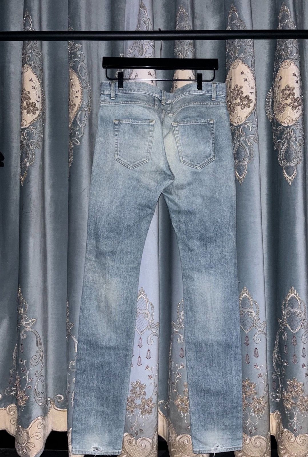 Saint Laurent Paris Saint Laurent SLP 2016FW D02 Light Blue Slashed Jeans Size US 31 - 2 Thumbnail