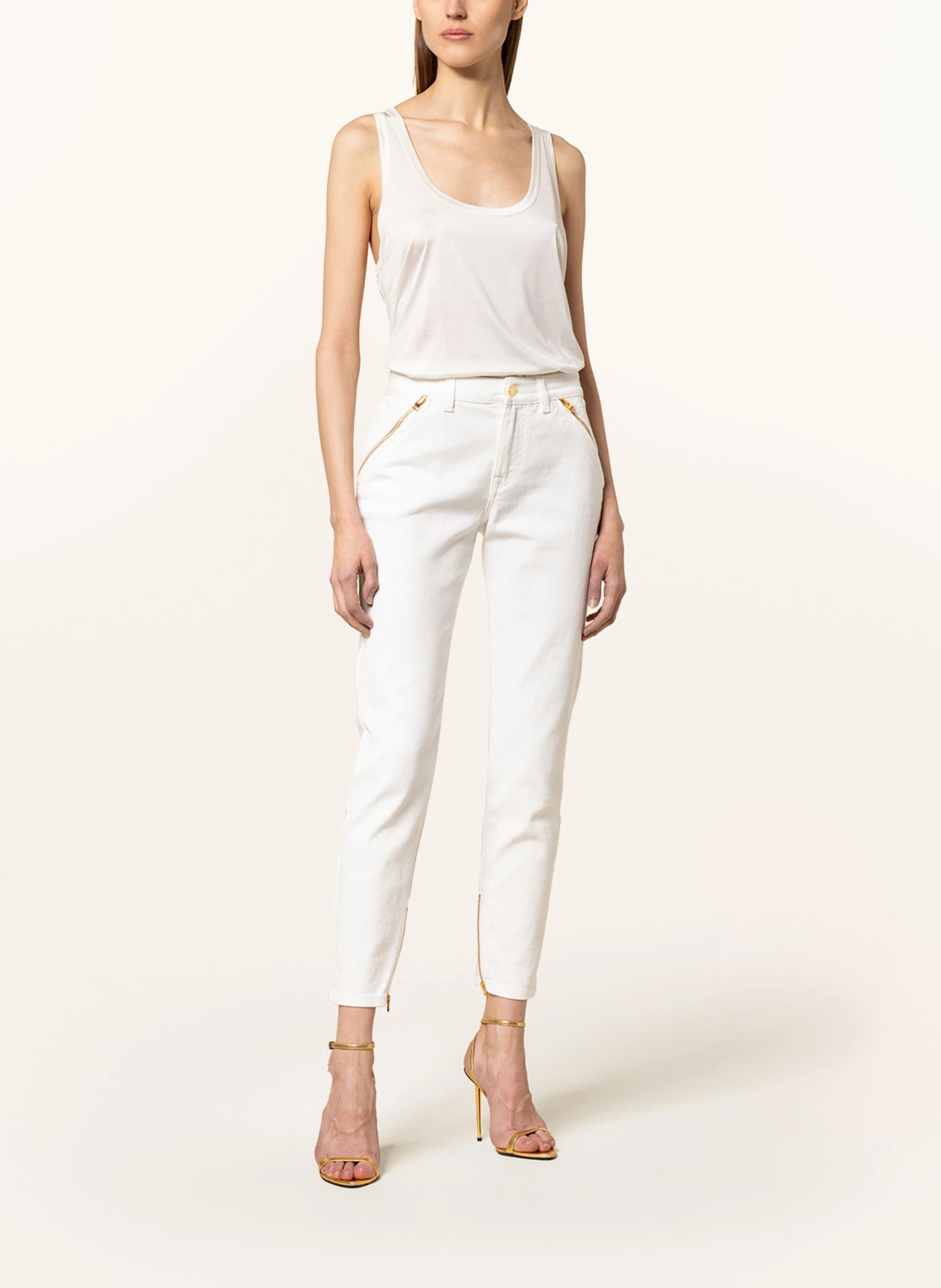 Tom Ford o1w1db10525 TSK312 Tank Top in Off White Size M / US 6-8 / IT 42-44 - 2 Thumbnail