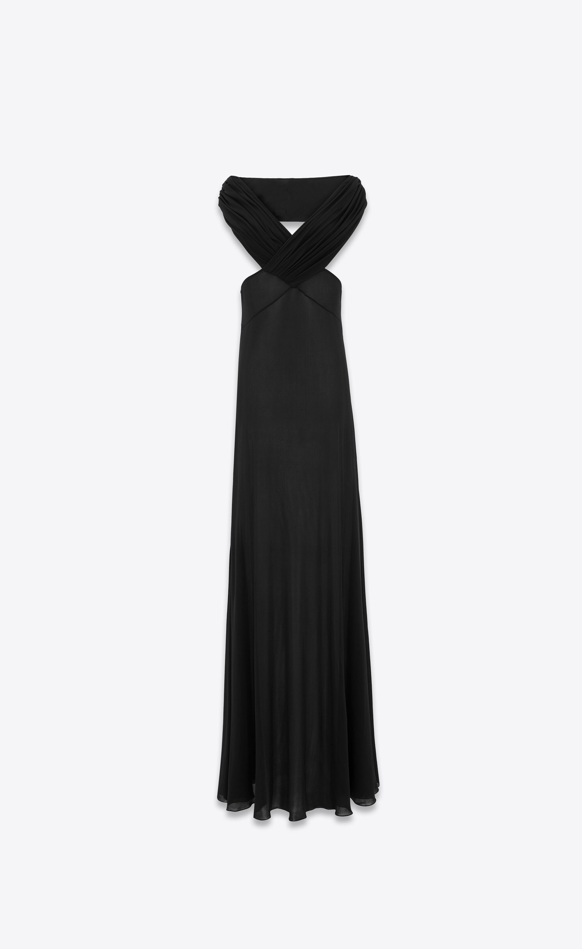 Saint Laurent Paris o1s1wg110125 759006 Off-The-Shoulder Backless Dress Jersey Size XS / US 0-2 / IT 36-38 - 1 Thumbnail