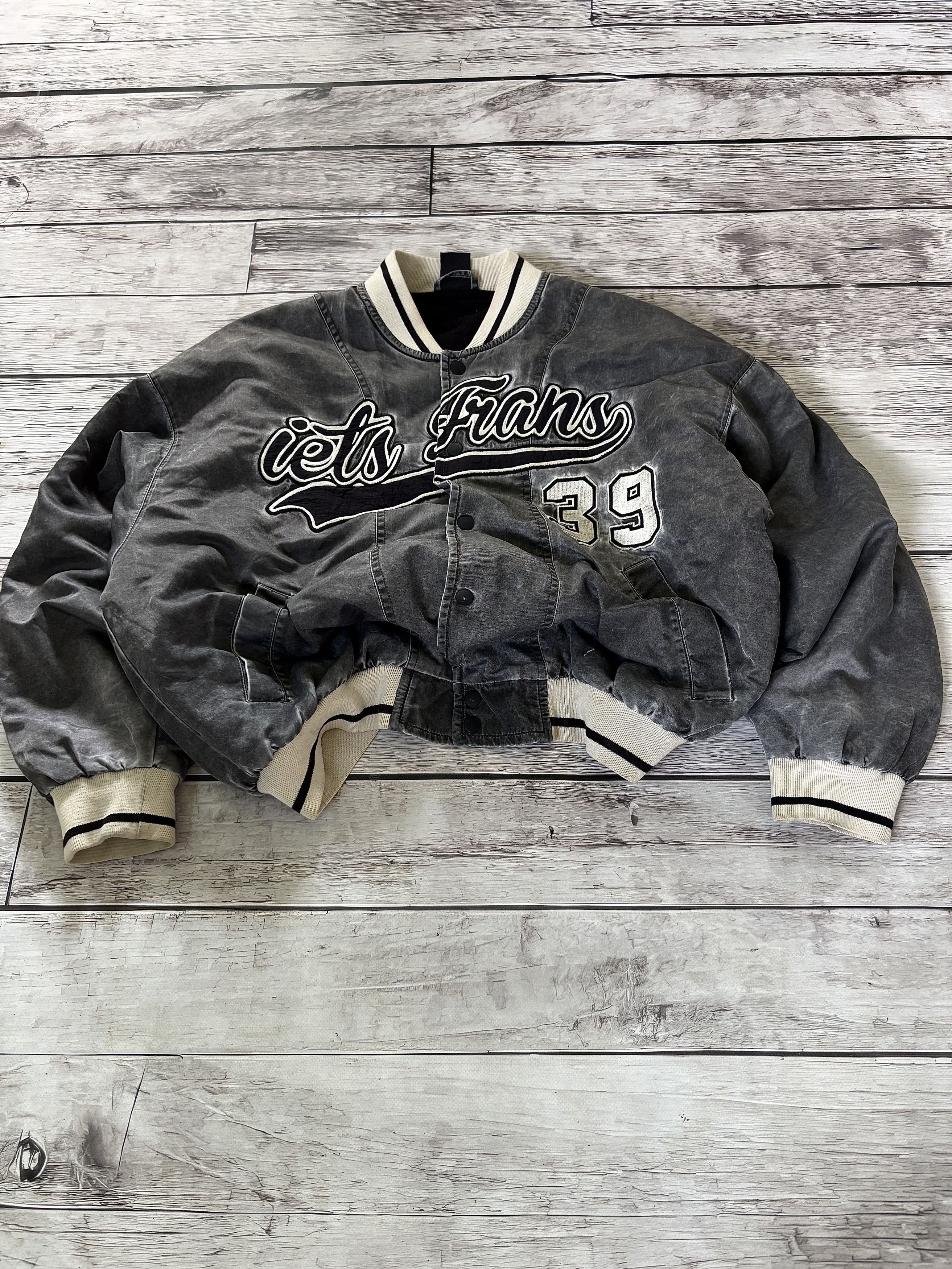 Hysteric Glamour × Japanese Brand VTG Washed Raf Simons Style College Cropped Bomber Jacket Size US S / EU 44-46 / 1 - 1 Thumbnail