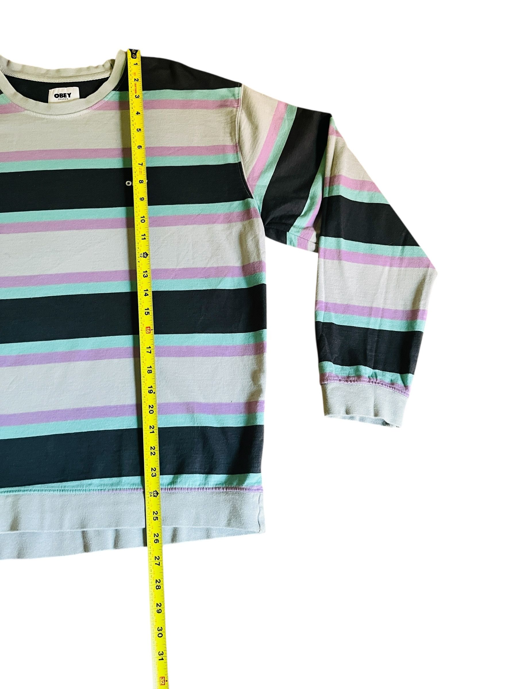 Obey OBEY Striped Crew Neck Sweatshirt Mens Medium Multicolor Size US M / EU 48-50 / 2 - 2 Thumbnail