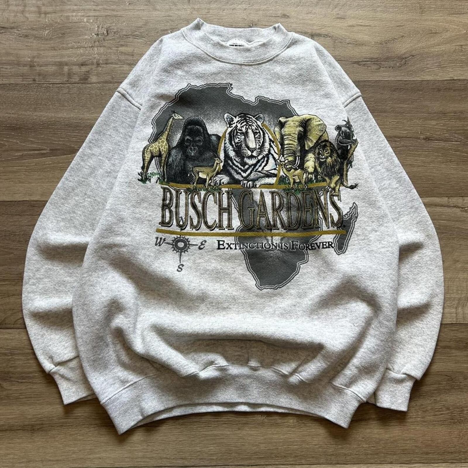 Other Vintage 90s Busch Gardens grey crewneck sweatshirt Size M Size US M / EU 48-50 / 2 - 1 Thumbnail