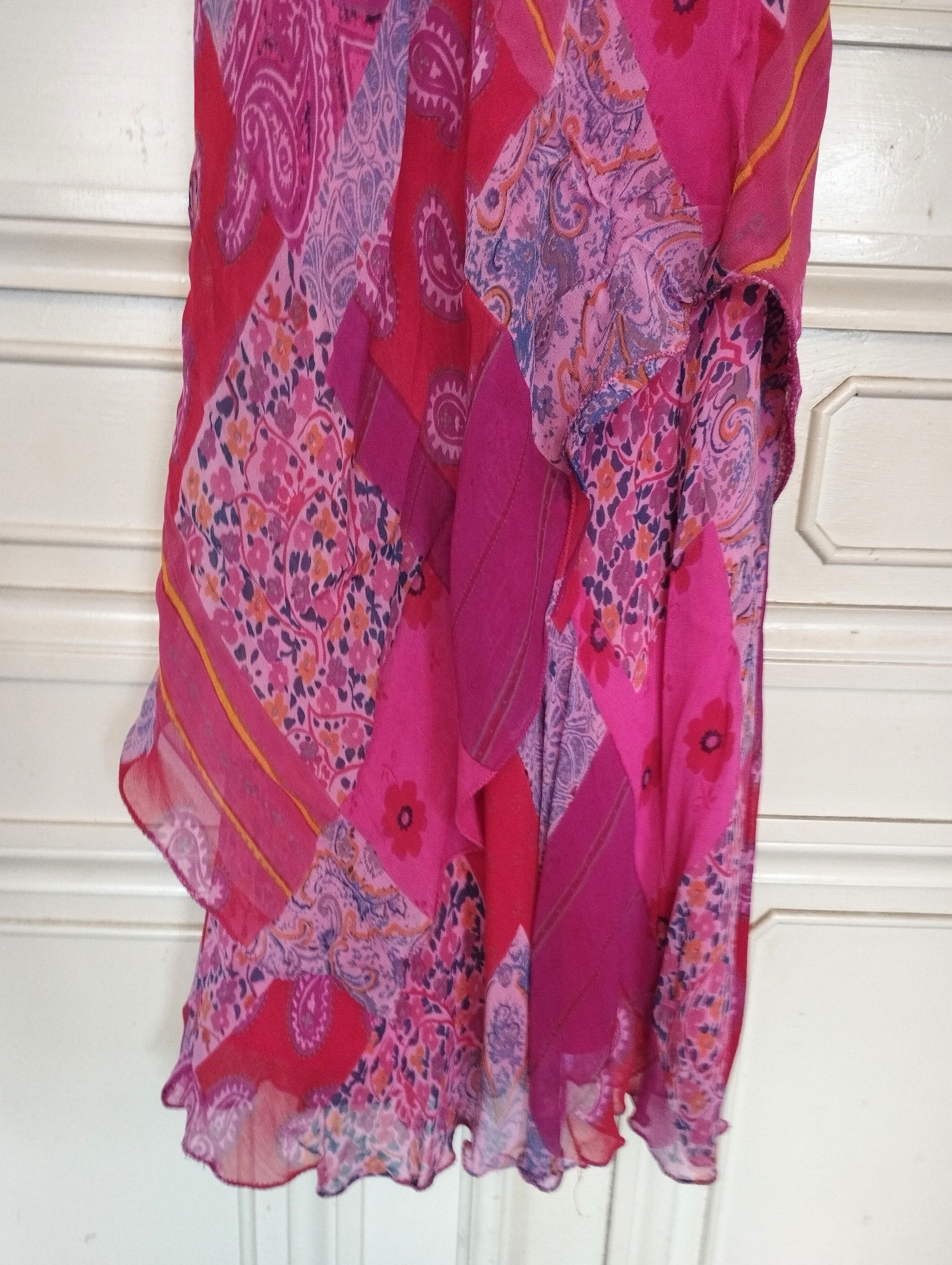 Designer Rene Derhy Robe Cocktail Double Voile Asymétrique T M Size M / US 6-8 / IT 42-44 - 7 Thumbnail