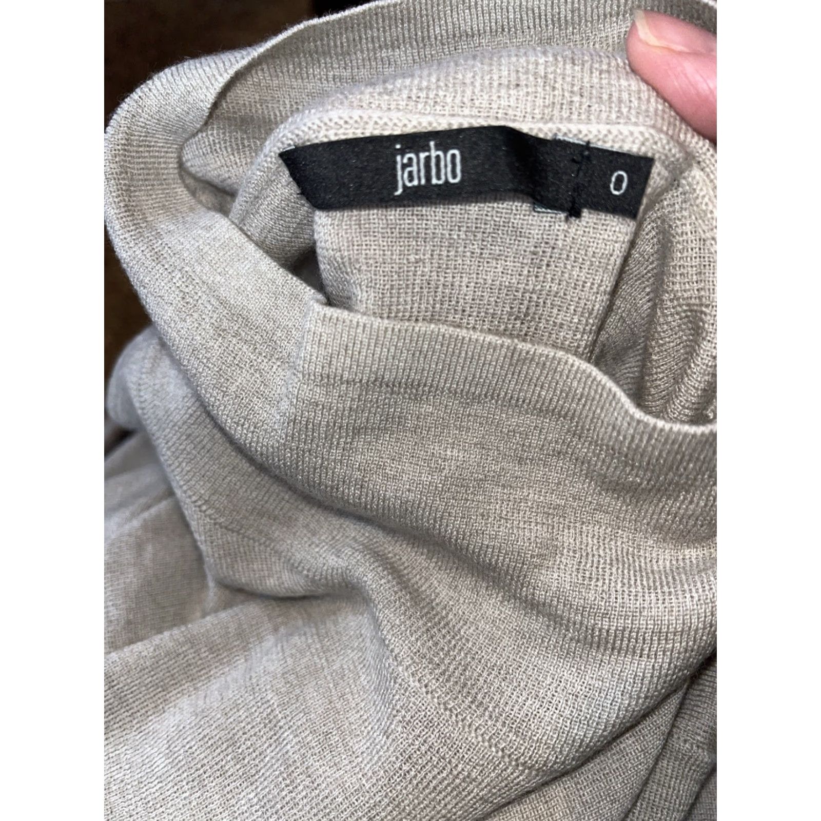 Vintage VINTAGE Jarbo 100% Merino Wool Sweater XS Beige High Neck Long Sleeve Classic Womens Size XS / US 0-2 / IT 36-38 - 3 Thumbnail