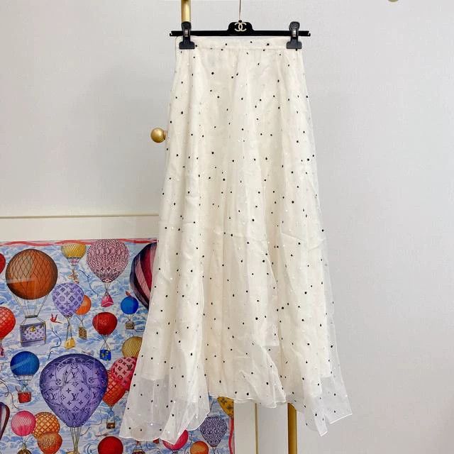 Dior Dior White polka dot skirt Size 24" / US 00 / IT 34 - 1 Thumbnail