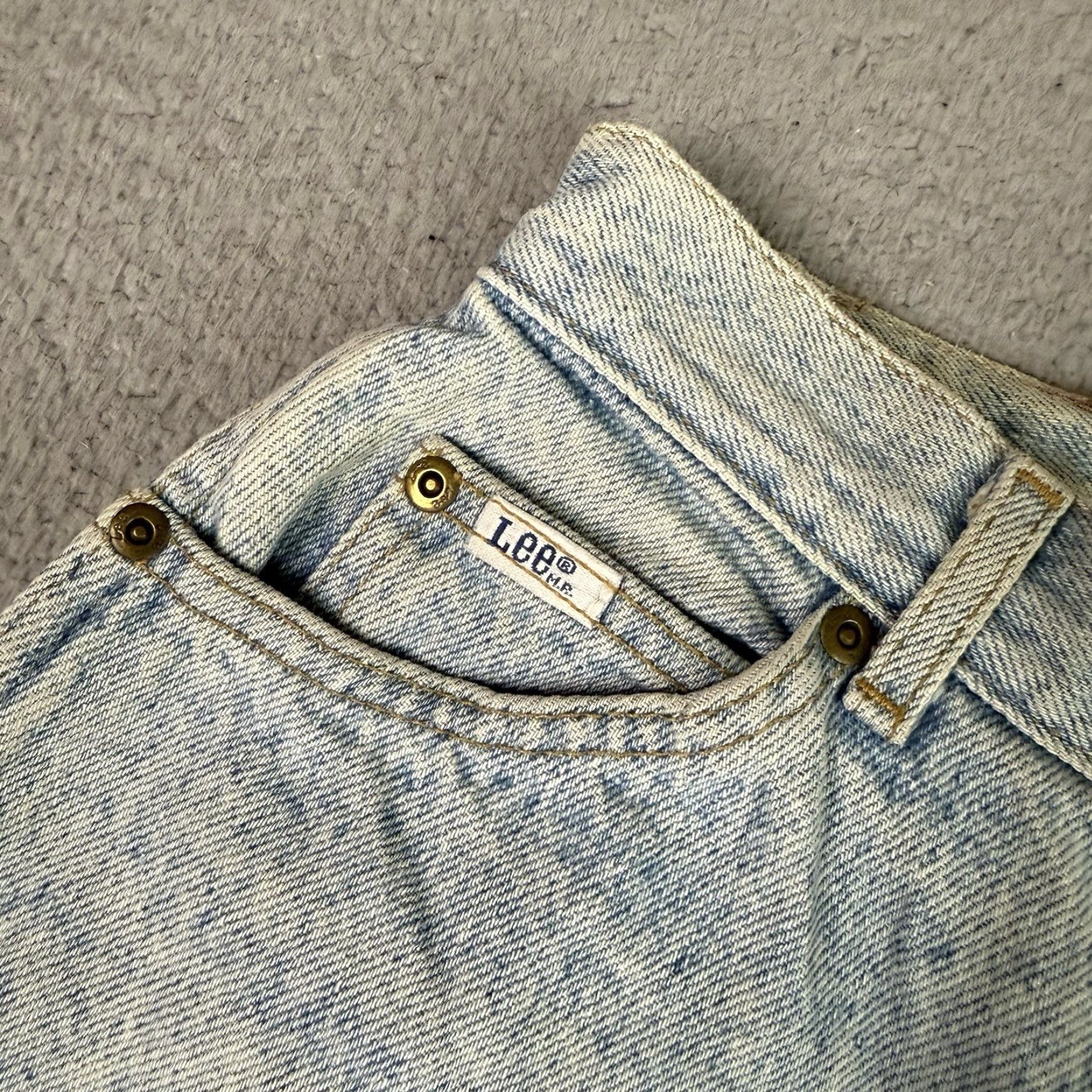 Lee VINTAGE Lee Jeans Womens 10M Blue Tapered High Waist 24x30 Distressed USA Jeans Womens Size 32" / US 10 / IT 46 - 5 Thumbnail