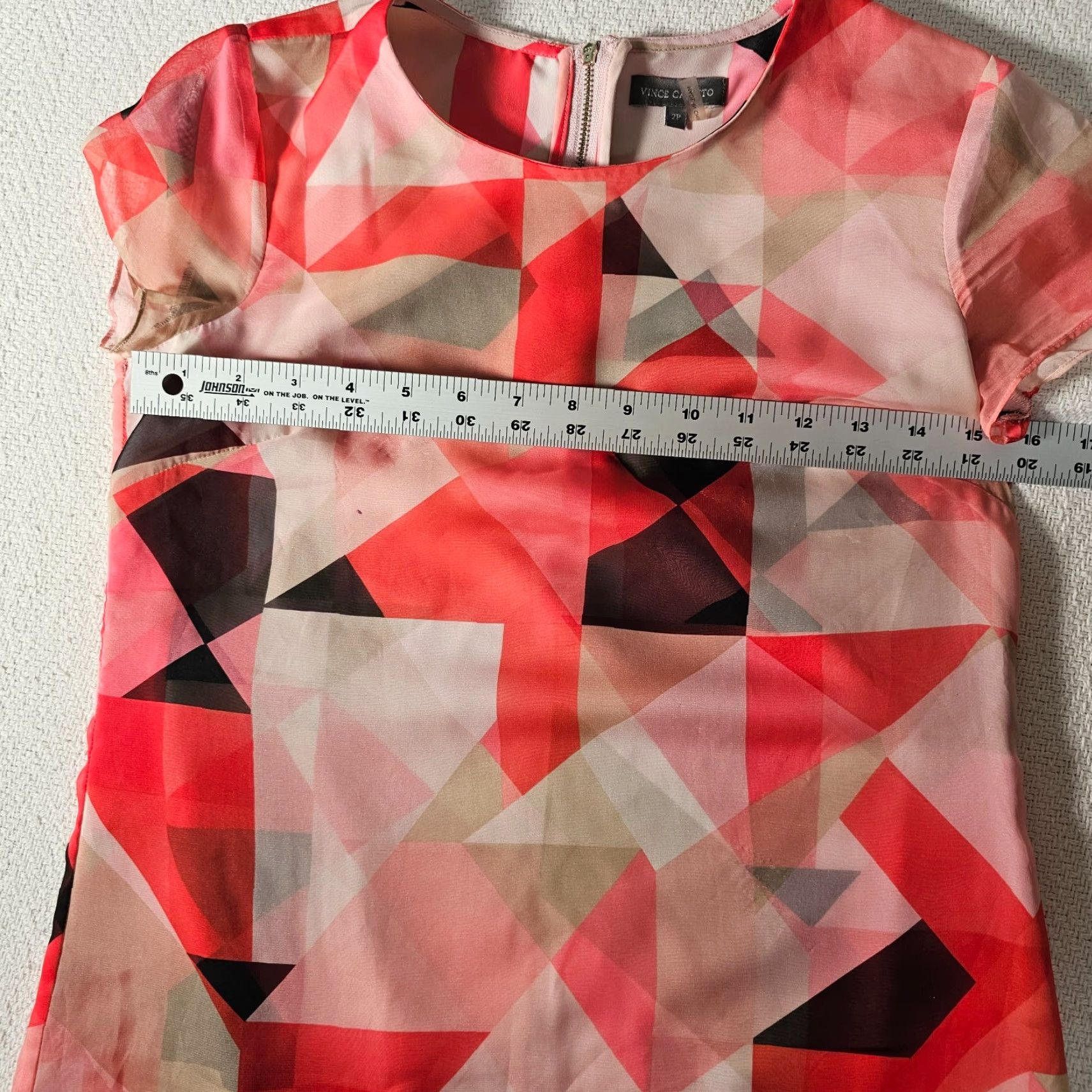 Vince Camuto Vince Camuto Dress Womens 2P Chiffon Above Knee Allover Print Shift Size 26" / US 2 / IT 38 - 4 Thumbnail