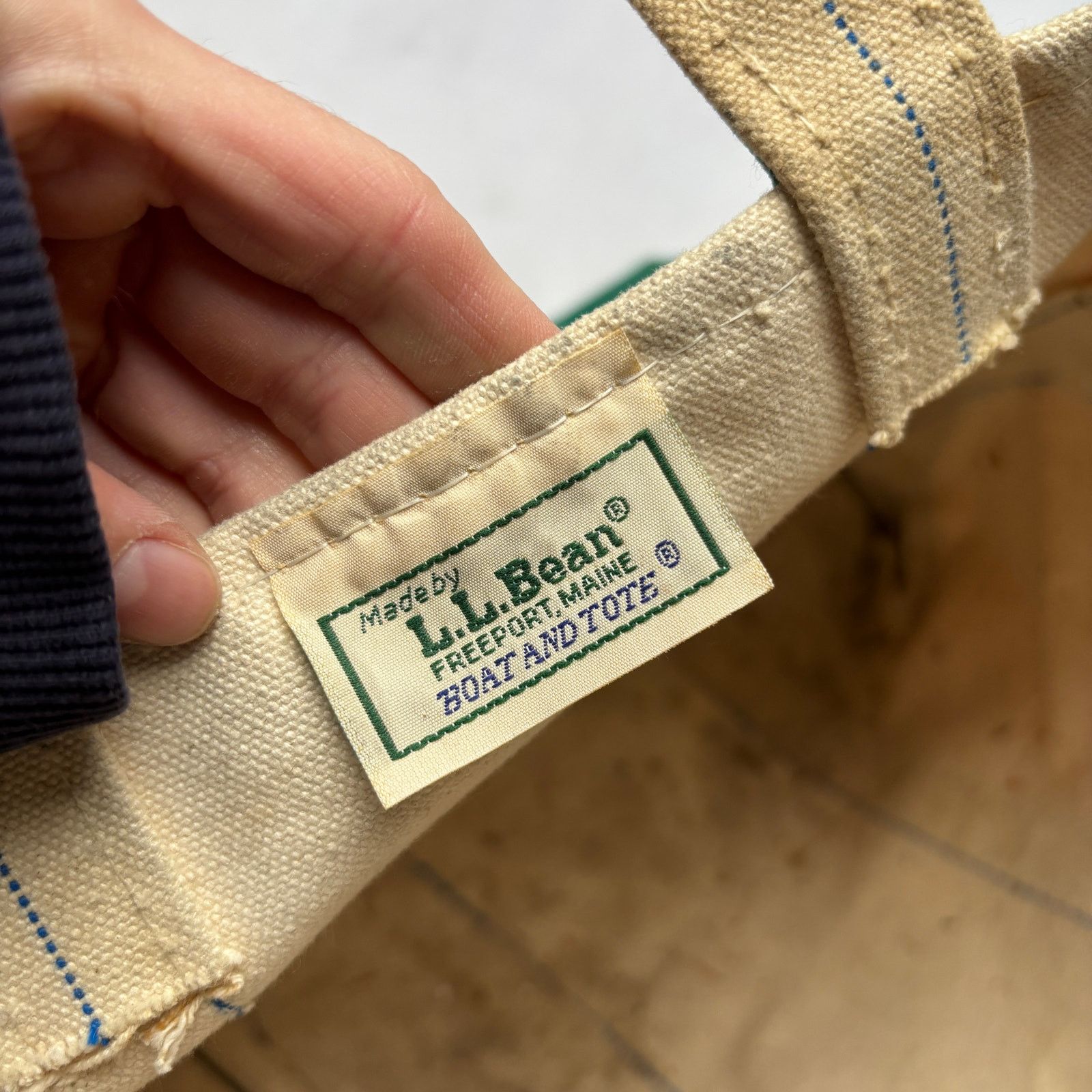 L.L. Bean Vintage 80s L.L. Bean Tote Bag Canvas Small 15.5x11 Green Size ONE SIZE - 5 Thumbnail