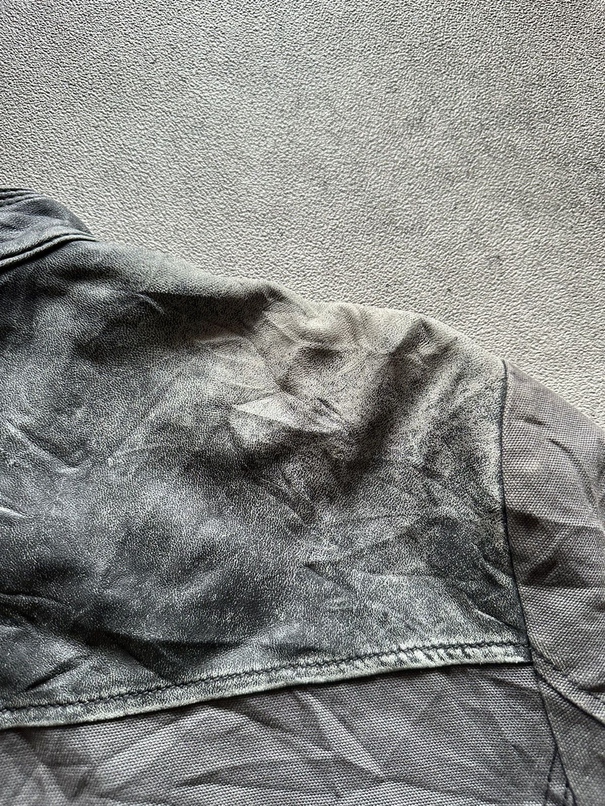 Giorgio Armani 2000s Armani Jeans Leather Mix Canvas Bomber Jacket Size US L / EU 52-54 / 3 - 9 Thumbnail