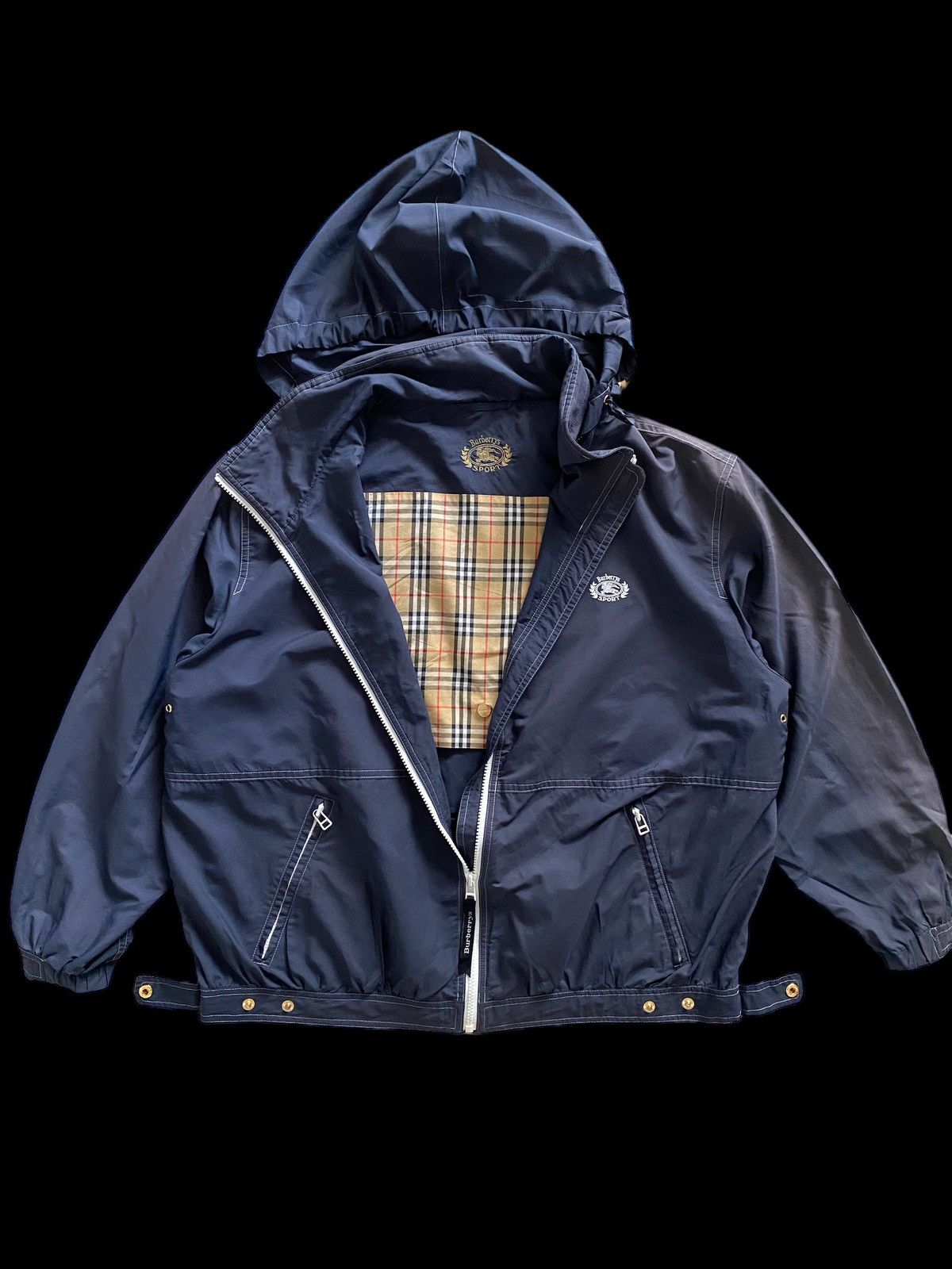 Burberry VTG 80's Burberry's Sport Traveller hoodie gold button Size US M / EU 48-50 / 2 - 4 Thumbnail