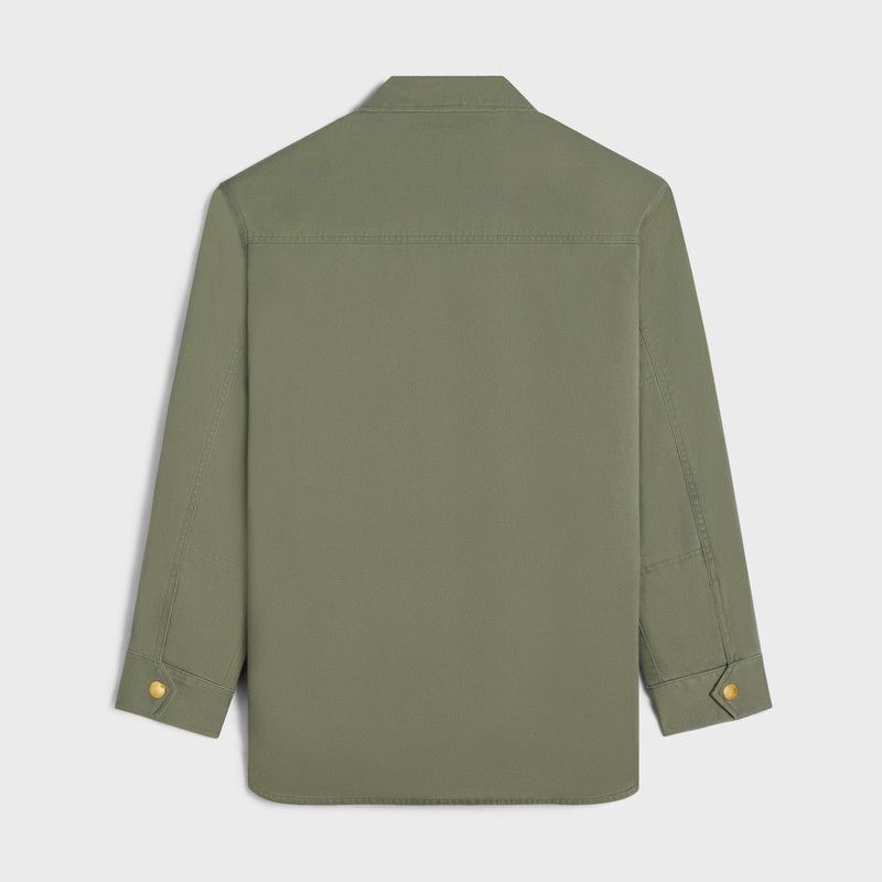 Celine o1w1db11225 2W52A650V Technical Cotton Overshirt in Green Size M / US 6-8 / IT 42-44 - 2 Thumbnail