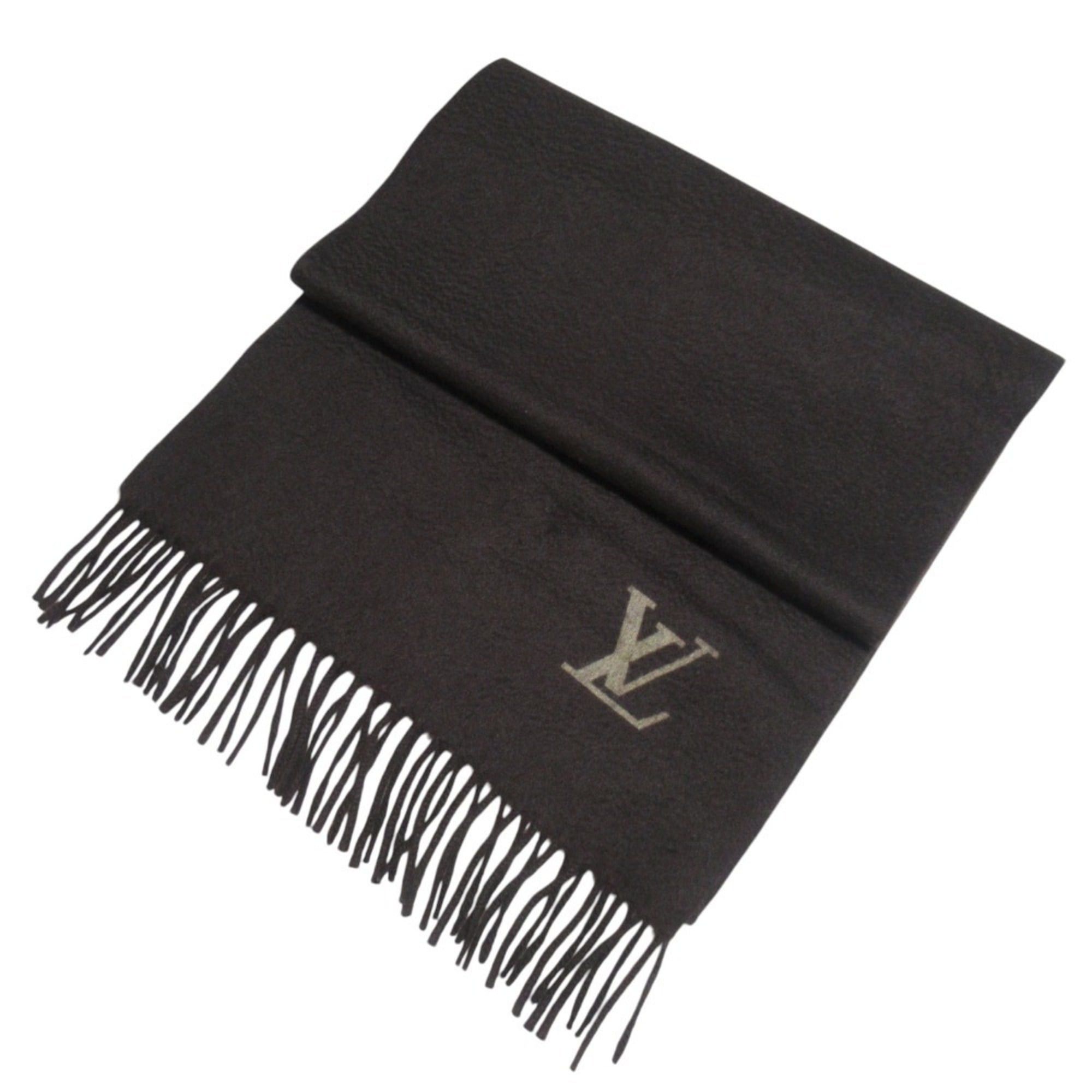 Louis Vuitton LOUIS VUITTON Echarpe Jeram Cashmere Fringe Scarf LV Brown Men's Women's Size ONE SIZE - 1 Thumbnail