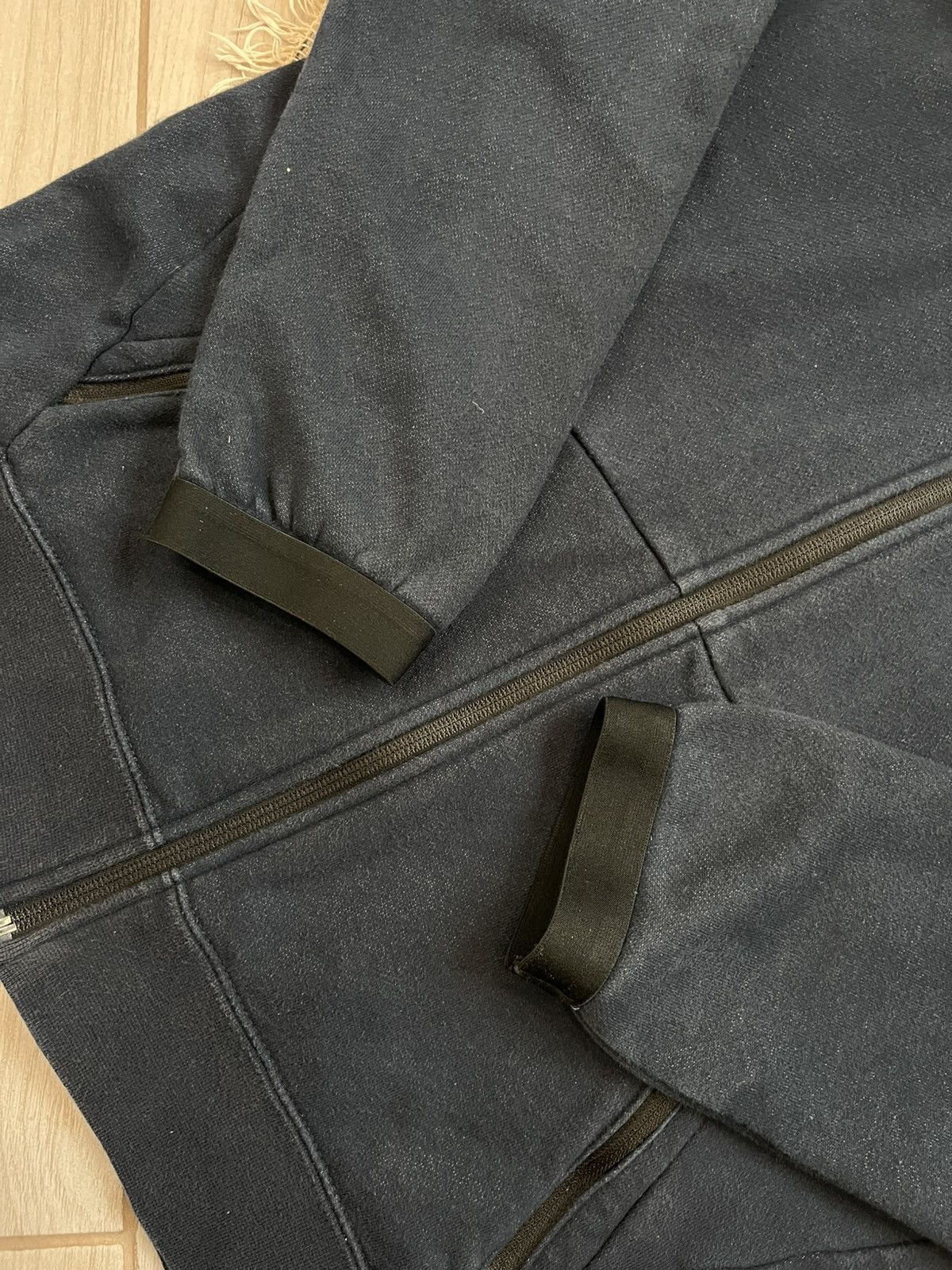 Nike × Vintage Vintage Nike zip Hoodie navy faded nylon hood minimalistic Size US L / EU 52-54 / 3 - 12 Thumbnail