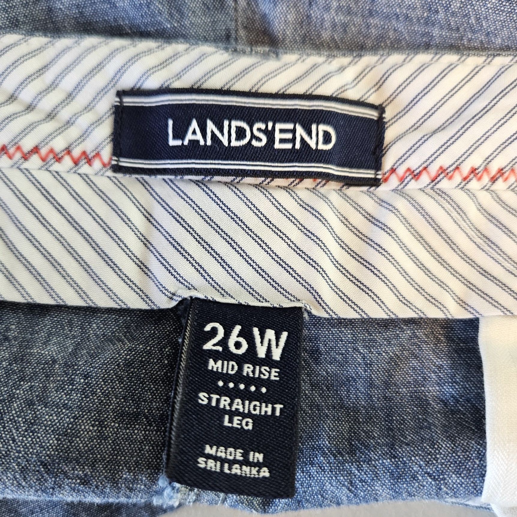 Lands' End **Lands' End Women Cropped Blue Cotton Pants Size 26W** User: Lands' End Women Cropped Blue Straight Leg Cotton Pants Size 26W Size 26" / US 2 / IT 38 - 6 Thumbnail