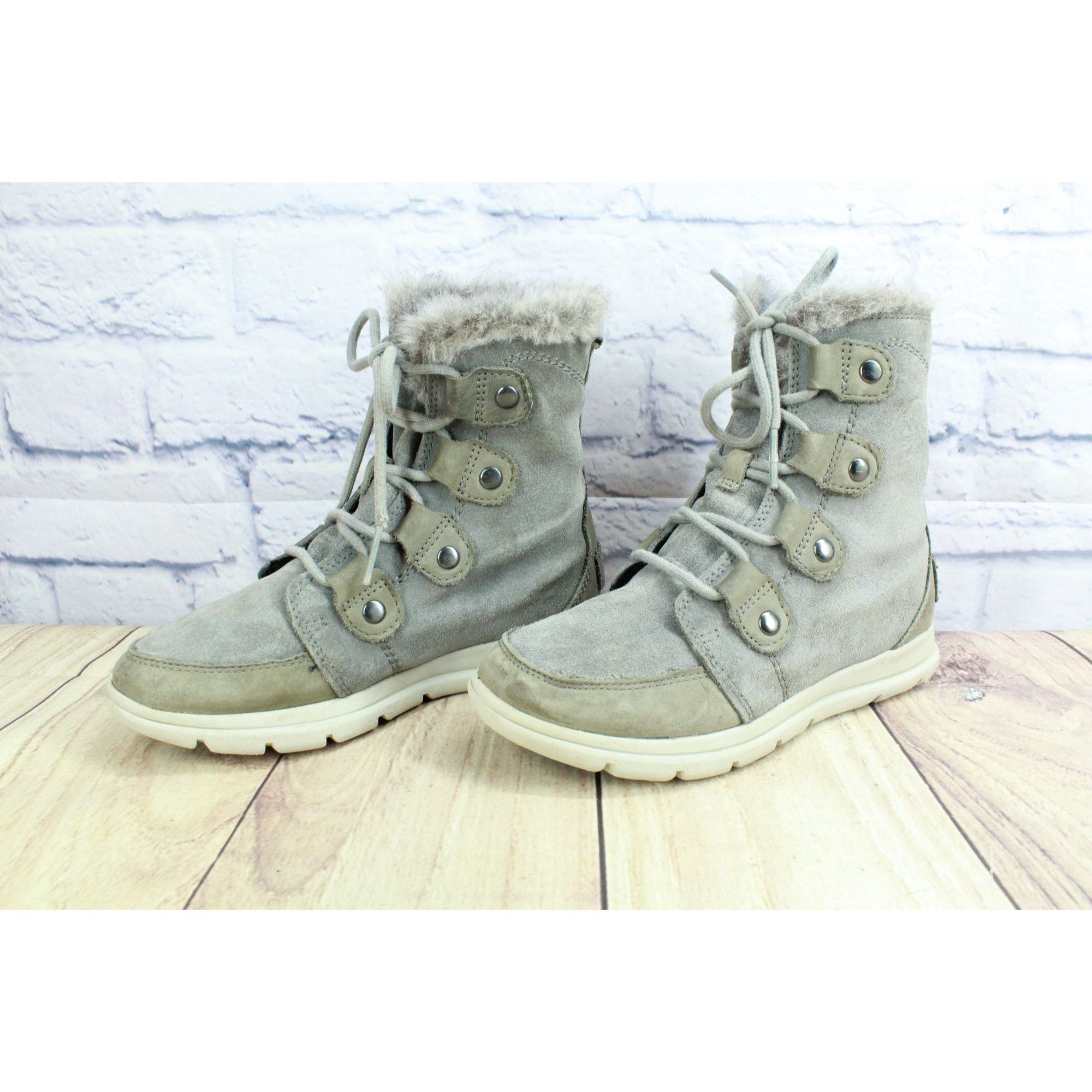 SOREL Sorel Gray Leather Explorer Joan Winter Boots Size US 6 / IT 36 - 2 Thumbnail