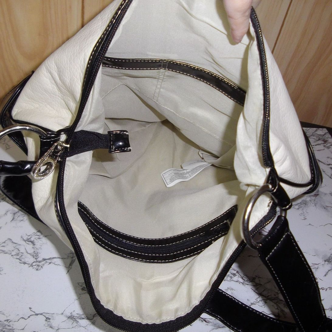 Other Avon Vintage Cream & Black Soft Faux Leather Shoulder Bag Size ONE SIZE - 4 Thumbnail
