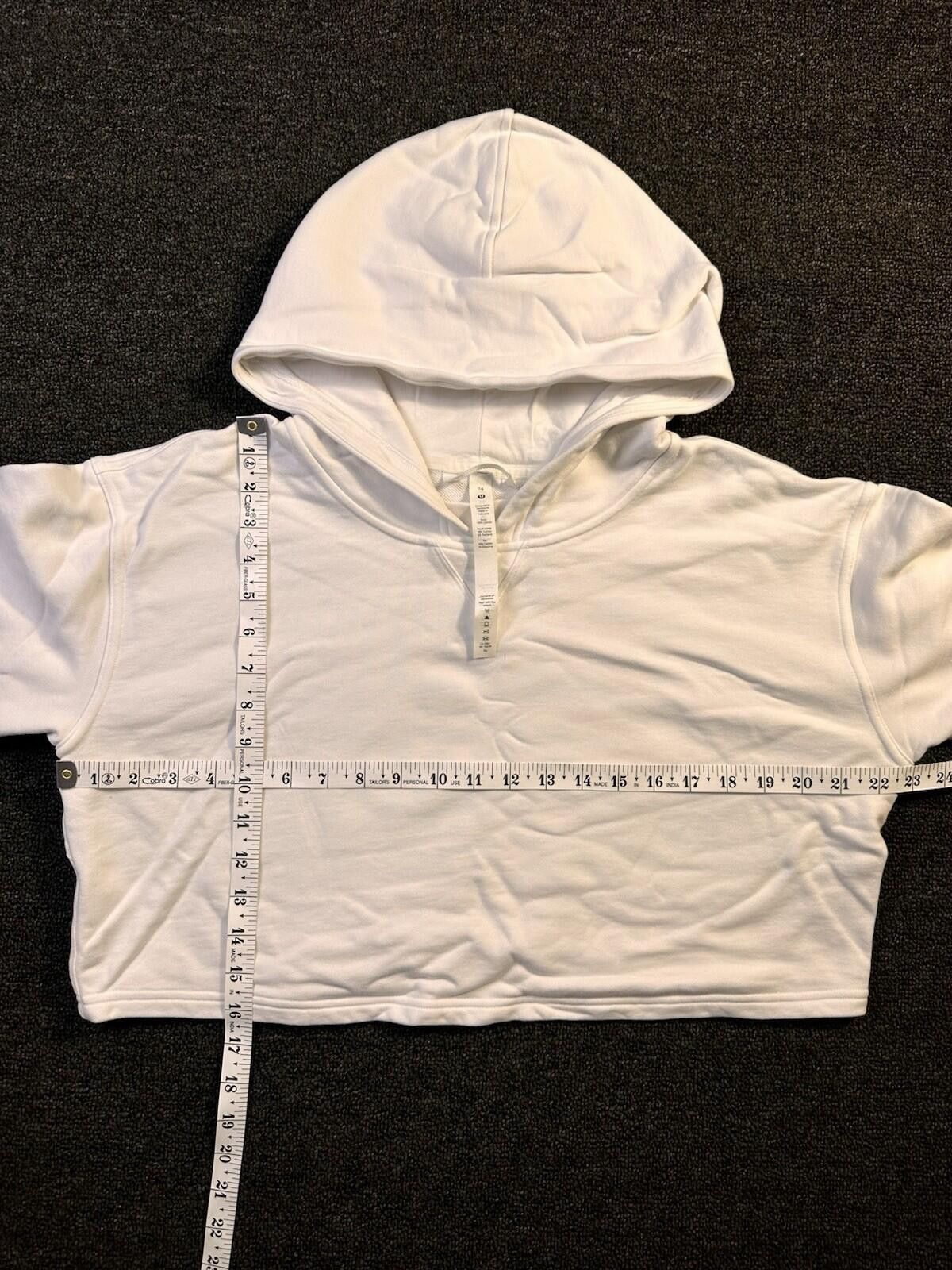 Lululemon Lululemon White French Terry Cropped Hoodie, Sz 14 Size XL / US 12-14 / IT 48-50 - 2 Thumbnail