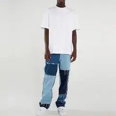 Japanese Brand Dark Grey Washed Damage Baggy jeans y2k streetwear Size US 32 / EU 48 - 3 Thumbnail