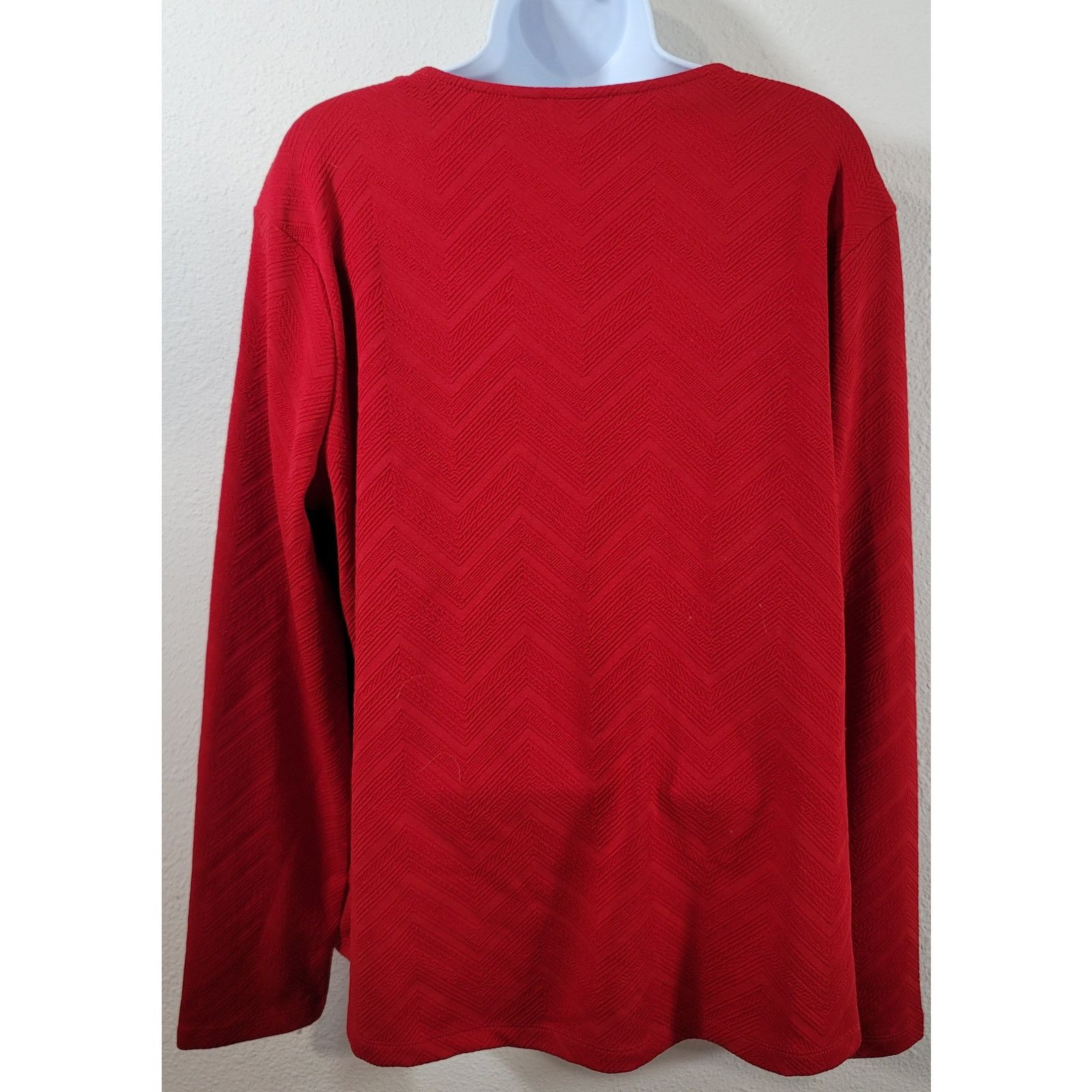 Other Cato Red Chevron Print Raised Textured Top XL Lightweight Size XL / US 12-14 / IT 48-50 - 3 Thumbnail