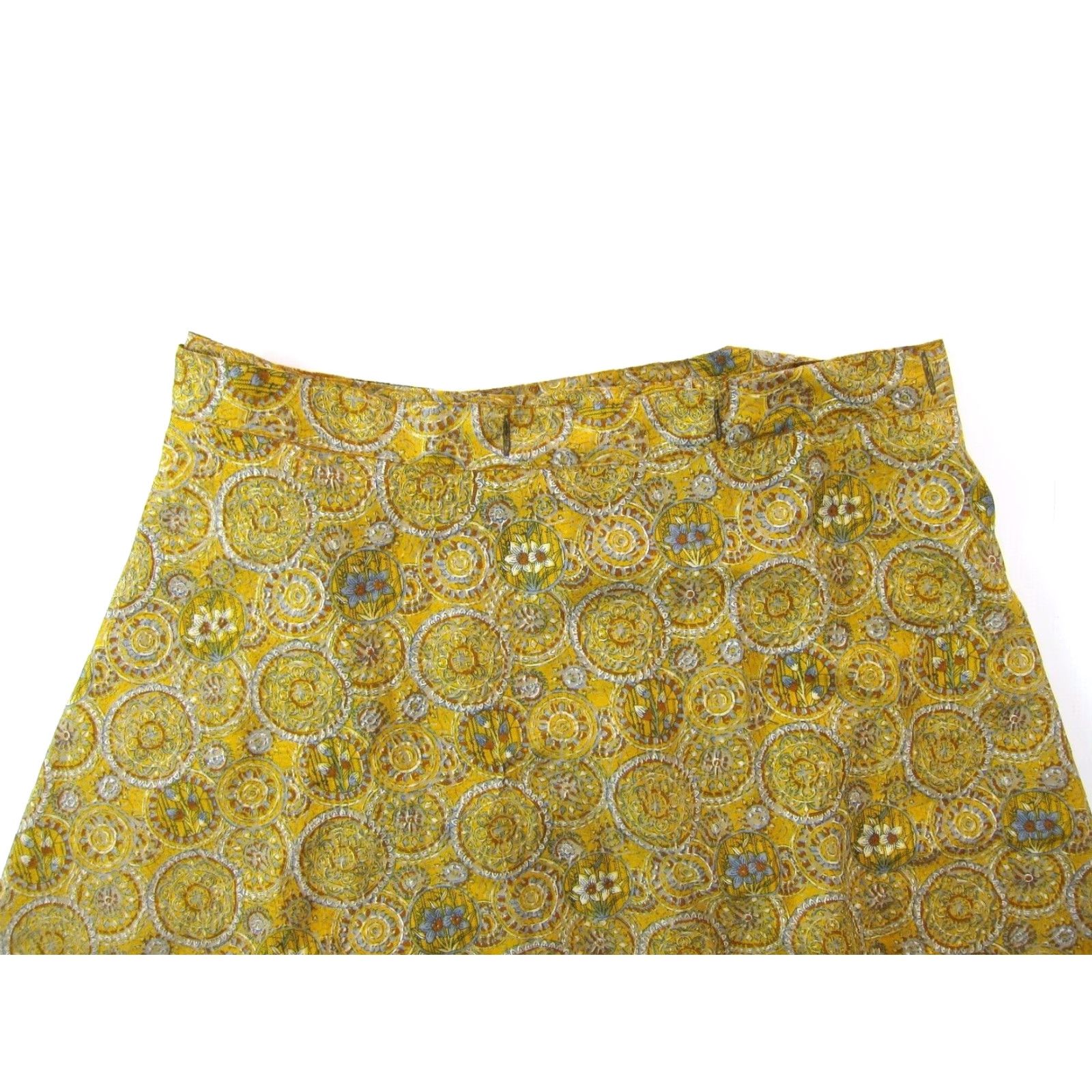 Vintage VINTAGE Mexicali Blues Silk Reversible Midi Wrap Skirt OS Women Yellow Floral XS-OS? Size 42" / US 20 - 5 Thumbnail