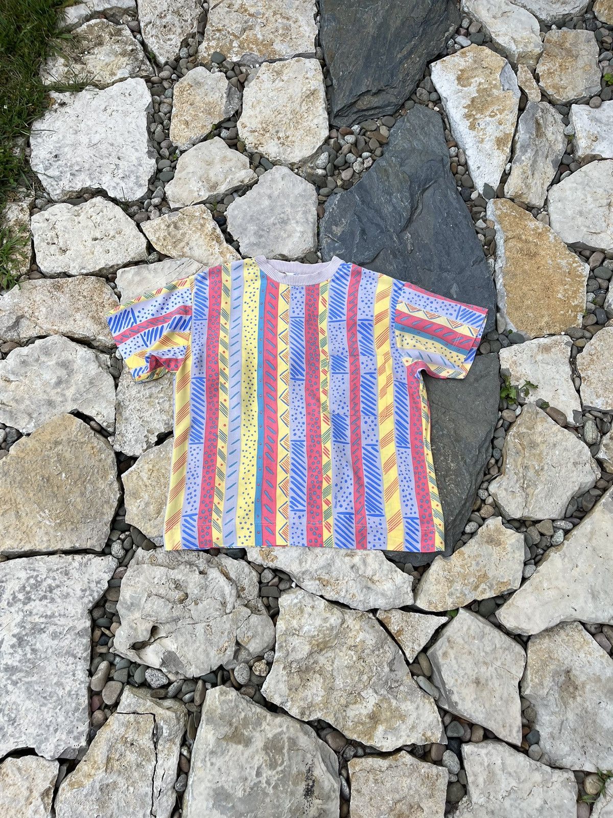 Vintage Vintage Ken Done design striped patterned all over print tee Size US M / EU 48-50 / 2 - 1 Thumbnail