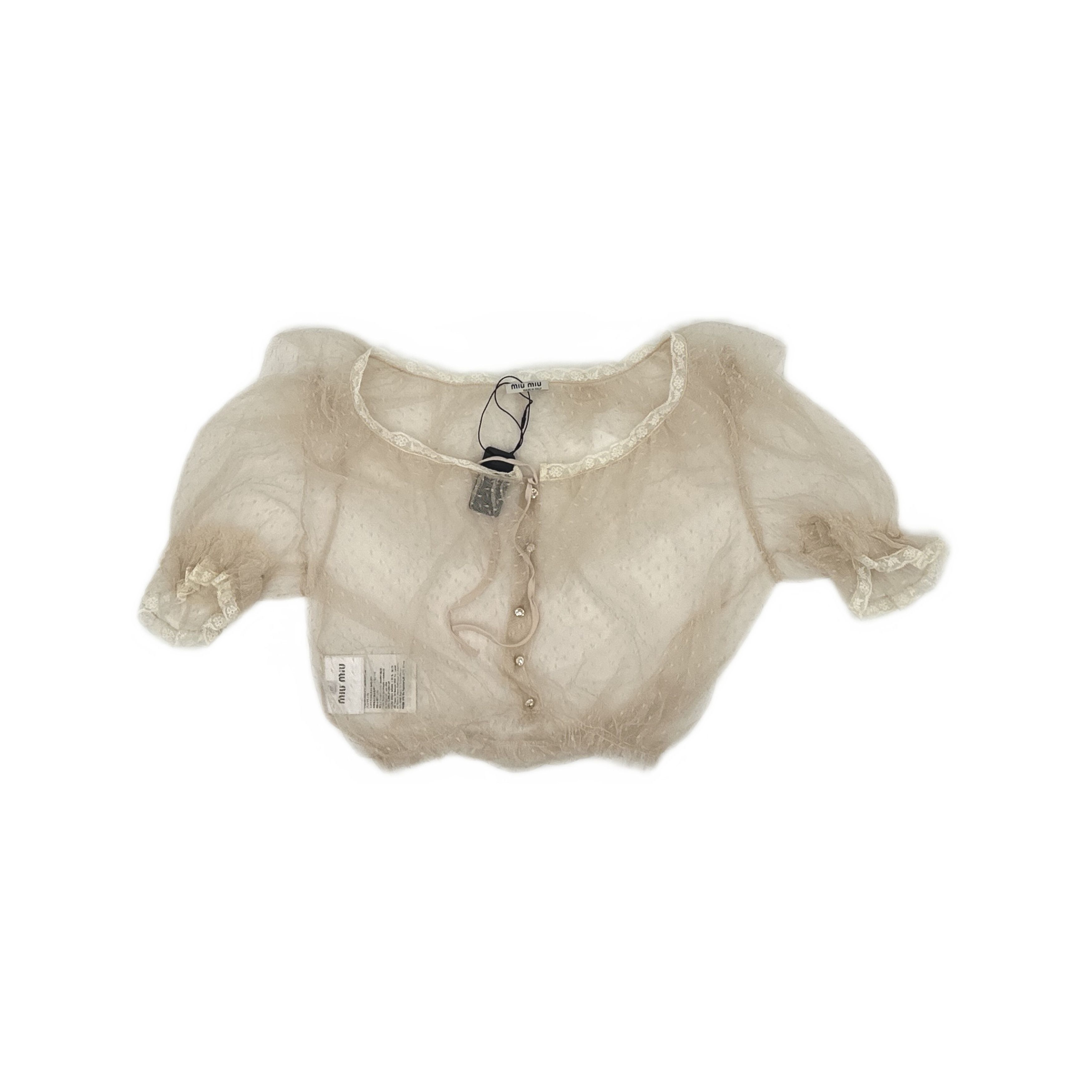 Miu Miu Miu Miu Lace Mesh Button Blouse Size 42 Size M / US 6-8 / IT 42-44 - 1 Thumbnail