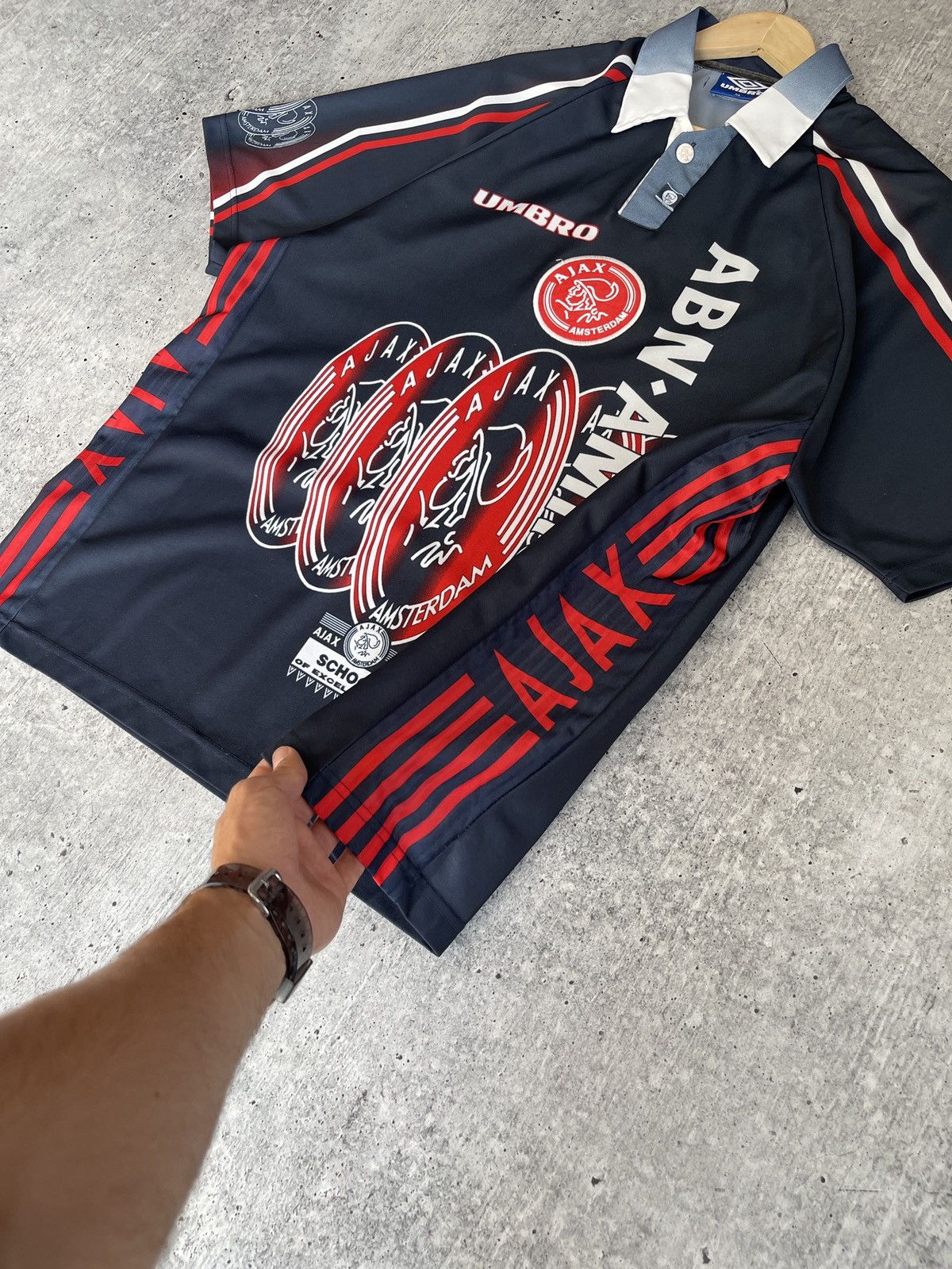 Vintage Umbro Ajax Netherlands 1997/1998 Away Soccer Jersey Football Size US XL / EU 56 / 4 - 8 Thumbnail