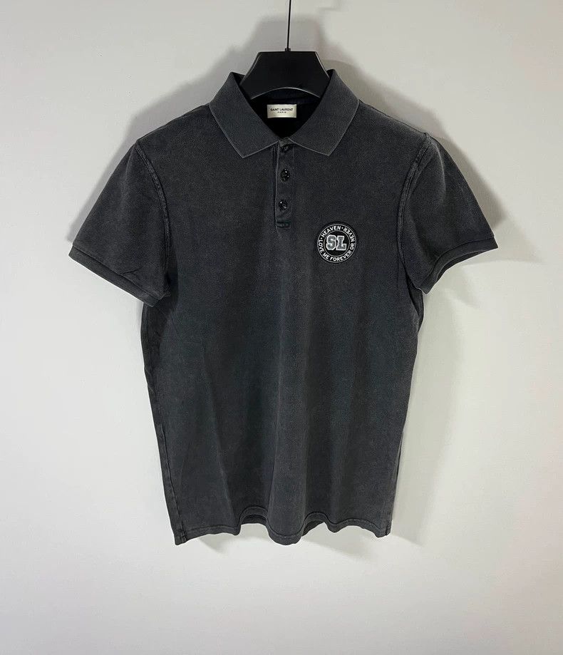 Saint Laurent Paris Men's Short Sleeve Polo - dmc