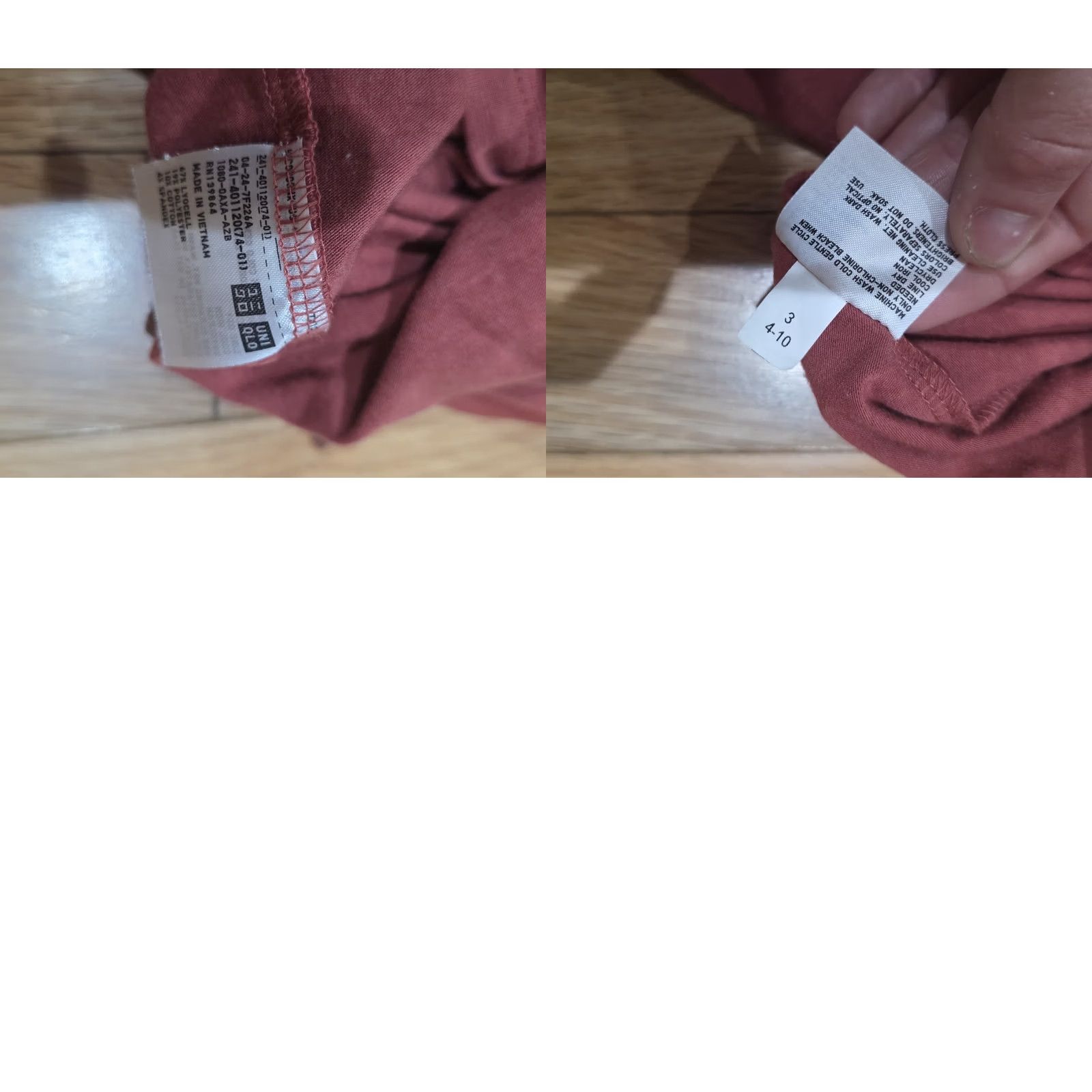Uniqlo Uniqlo T-Shirt Long Sleeve XS Burgundy Red Women Neck Stitch Details Vintage-style? Size XS / US 0-2 / IT 36-38 - 9 Thumbnail