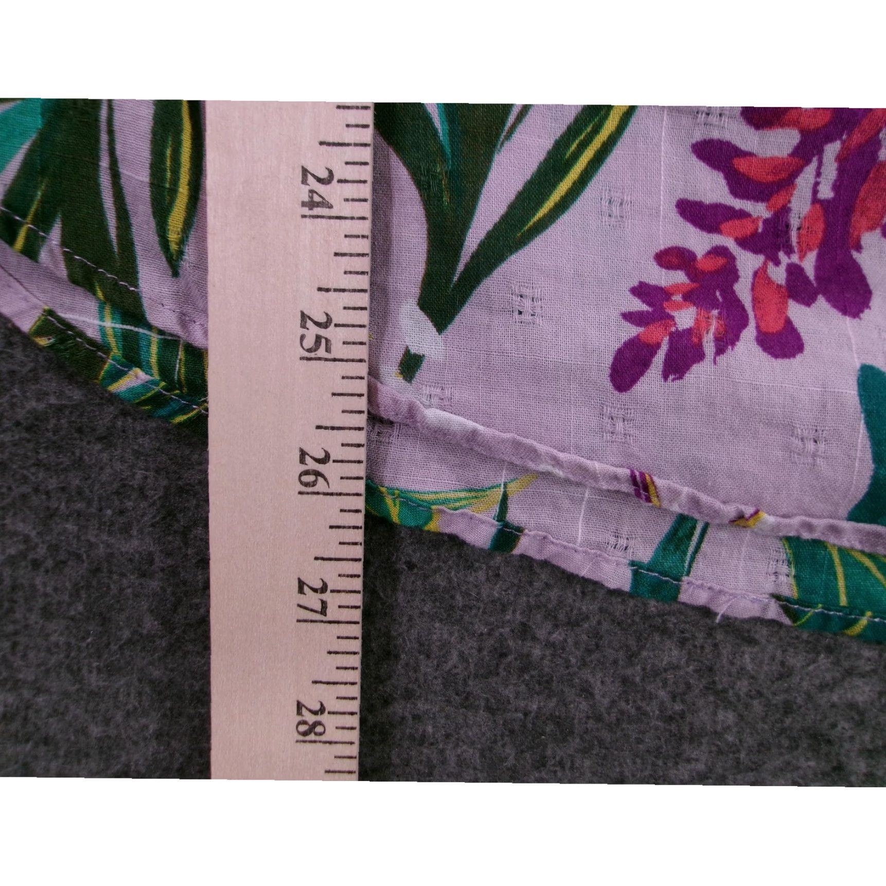 Vintage VINTAGE Terra & Sky Plus Blouse Womens 2X Cotton Floral Print Flutter Sleeves Boho Spring Green Purple Womens Size 3XL / US 20-22 - 7 Thumbnail