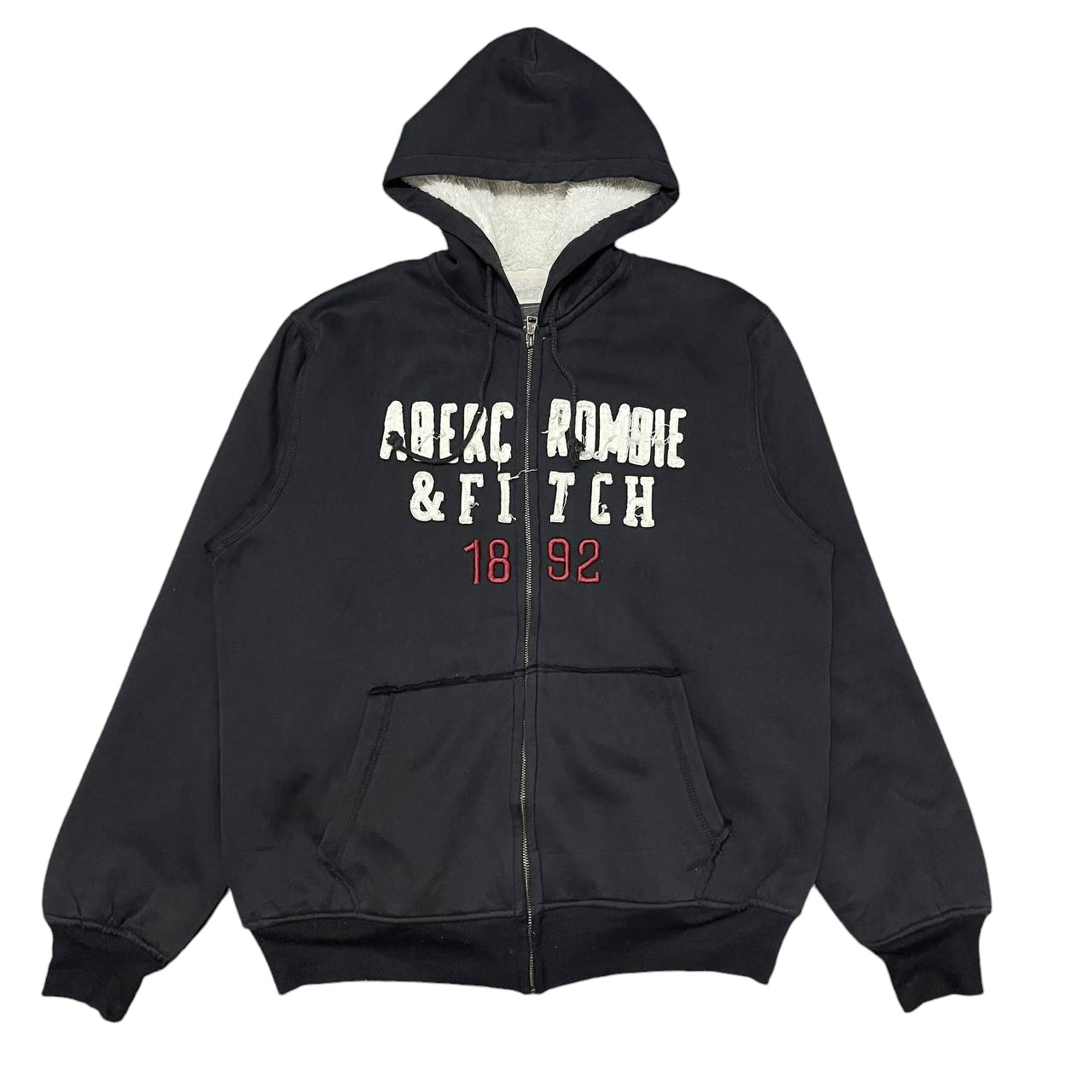Abercrombie & Fitch Vintage Abercrombie & Fitch Zipper Hoodie Sherpa Size US XL / EU 56 / 4 - 1 Thumbnail