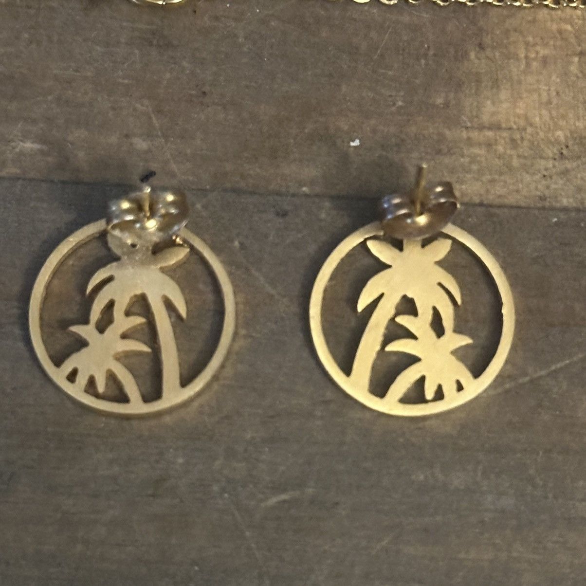 Other Palm tree pendant necklace and earrings set Size ONE SIZE - 4 Thumbnail