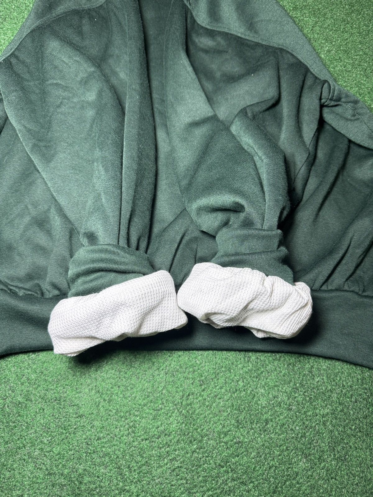 Vintage Full Zip Thermal Lined XL Boxy Skater Grunge Green Hoodie Size US XL / EU 56 / 4 - 6 Thumbnail