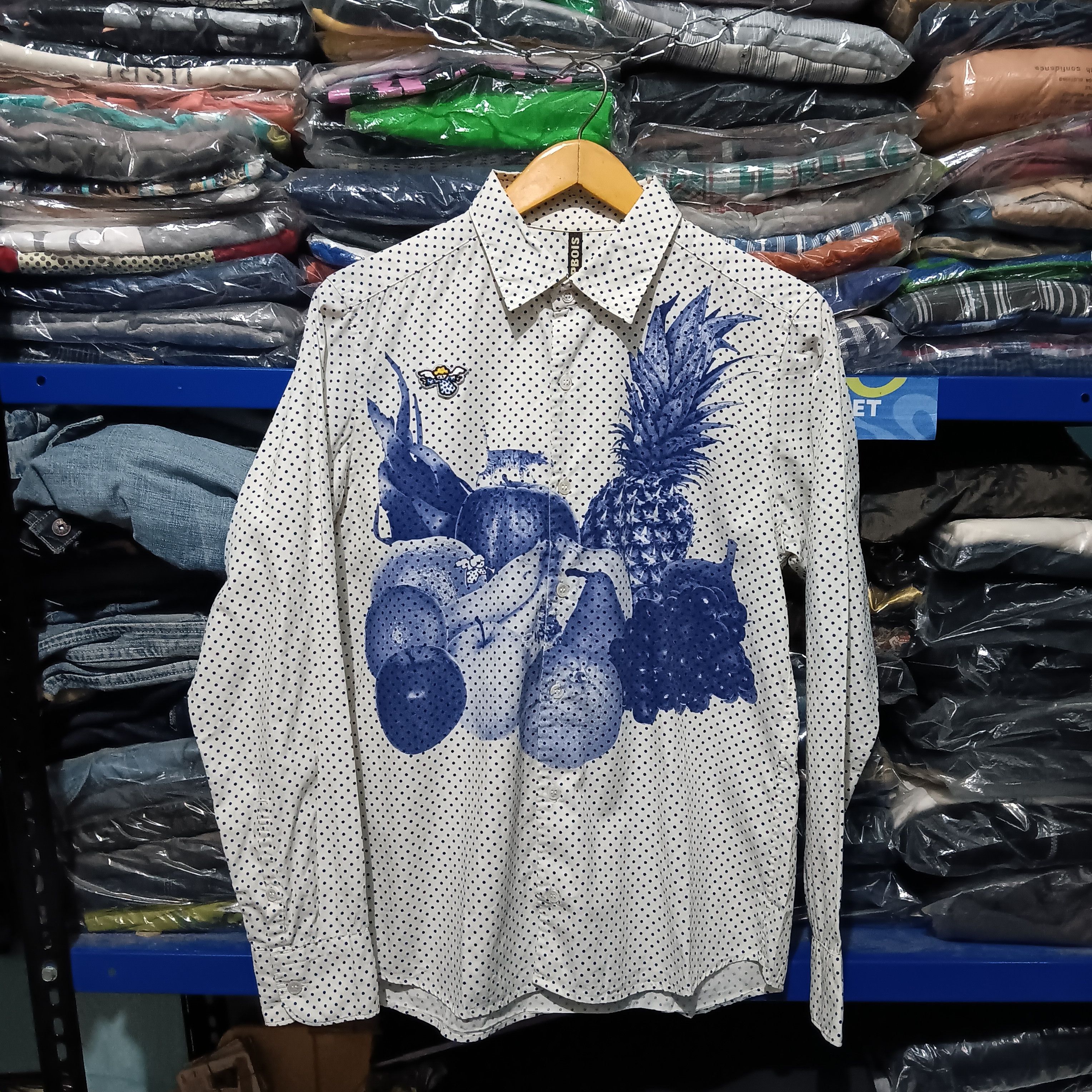 Frapbois fruit painted shirt button up