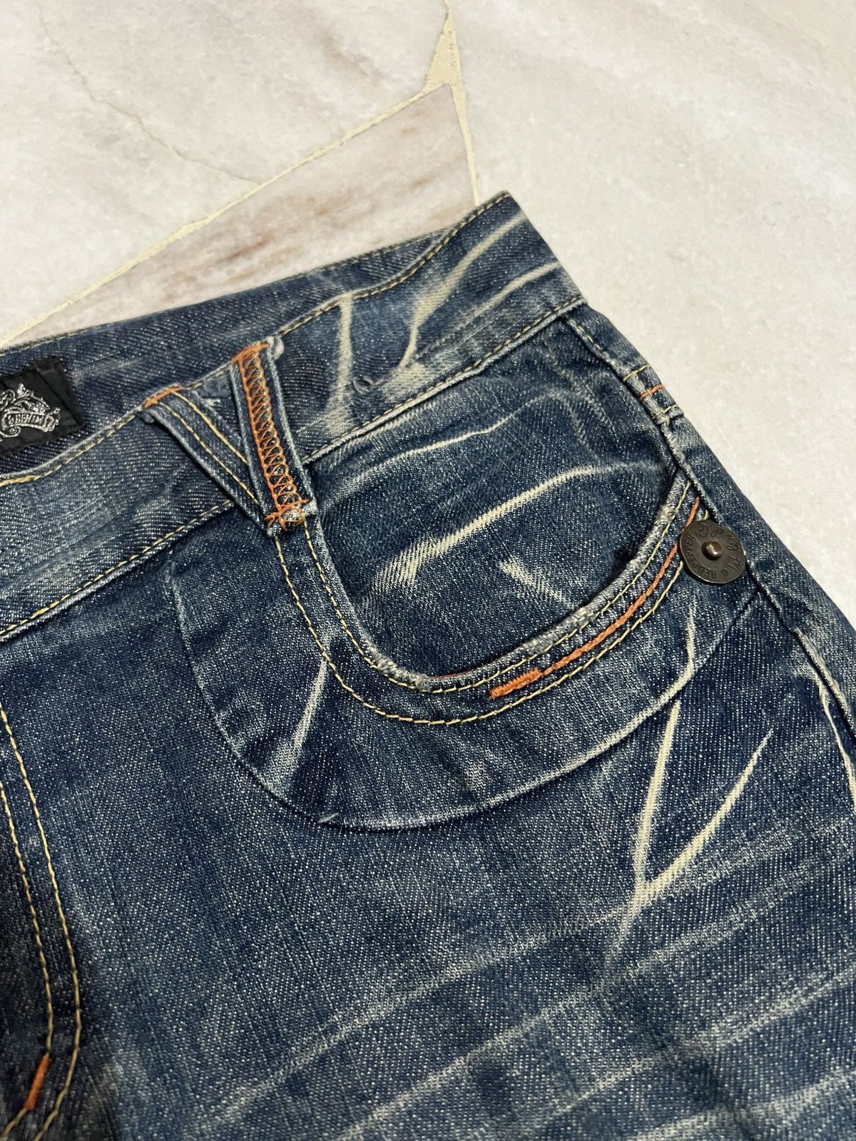 If Six Was Nine × Japanese Brand FLARE 90’s RED PEPPER CLAW DISTRESS JEAN Size US 35 - 10 Thumbnail