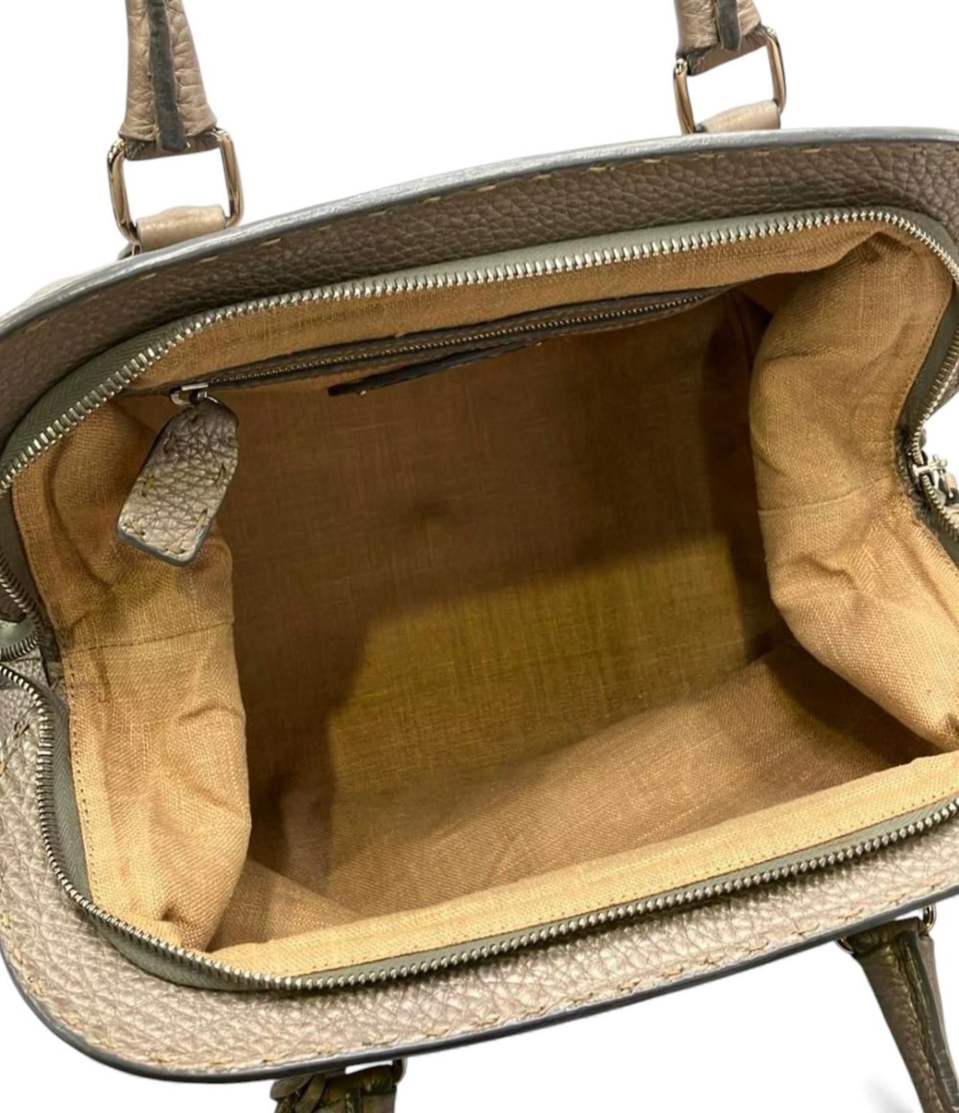 Fendi Fendi - Taupe Pebbled Leather Handbag Size ONE SIZE - 4 Thumbnail