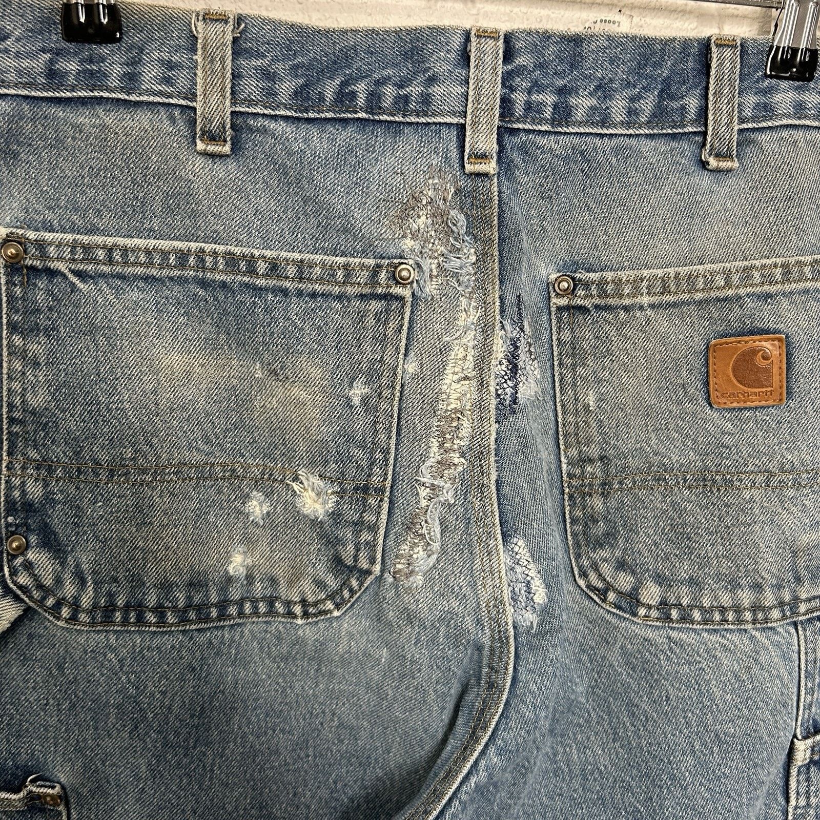 Carhartt Vintage Carhartt Logger Denim DoubleKnee Pants “Darkstone” Size US 32 / EU 48 - 7 Thumbnail