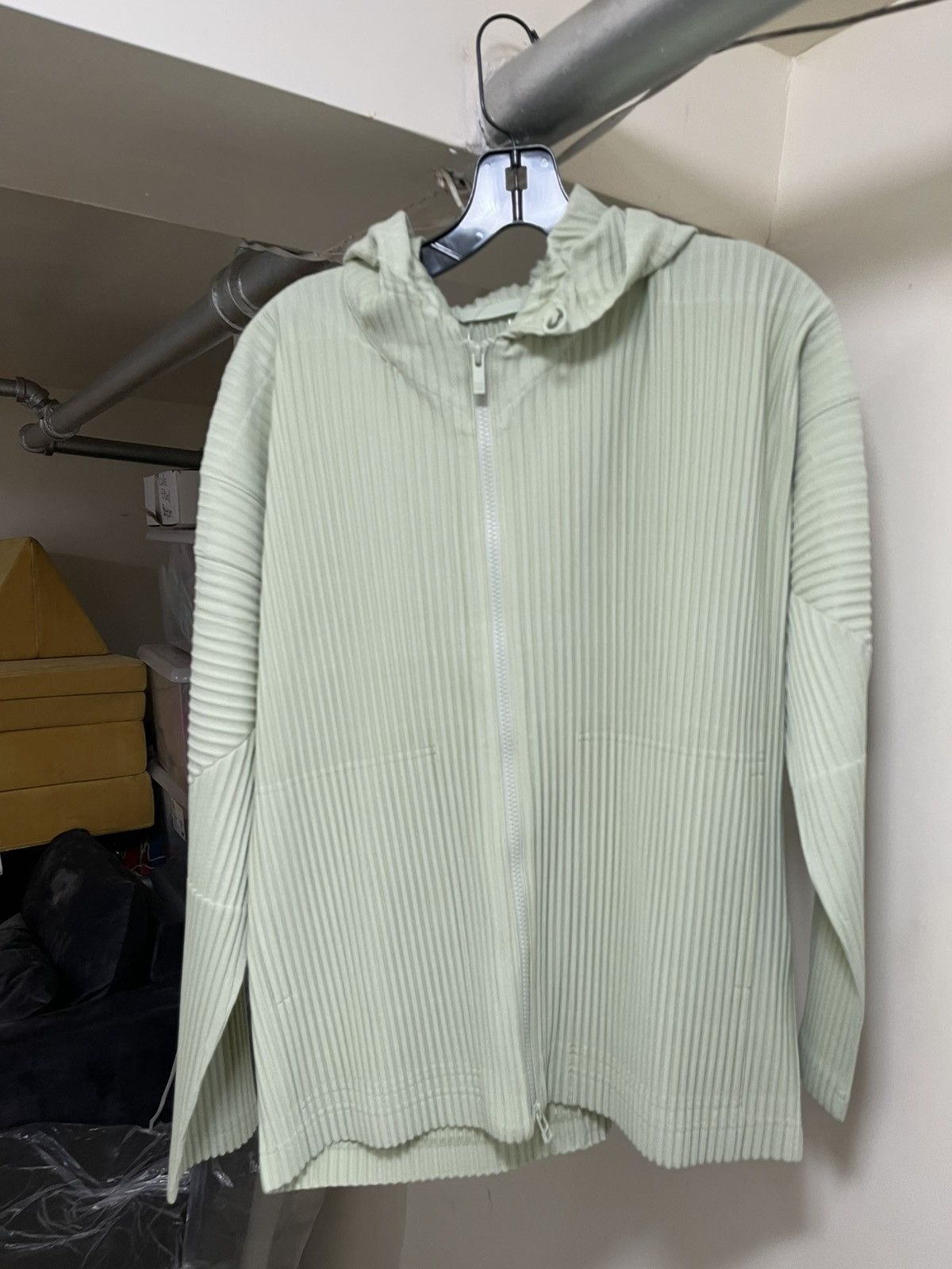 Homme Plisse Issey Miyake Pleated Zip Hoodie Sz 2