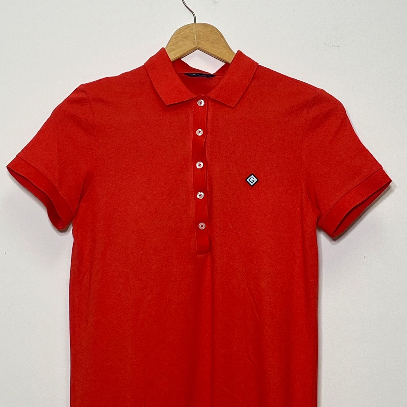 Gant Gant Women Short Sleeve Collared Pique Polo Dress Red XS Size XS / US 0-2 / IT 36-38 - 3 Thumbnail