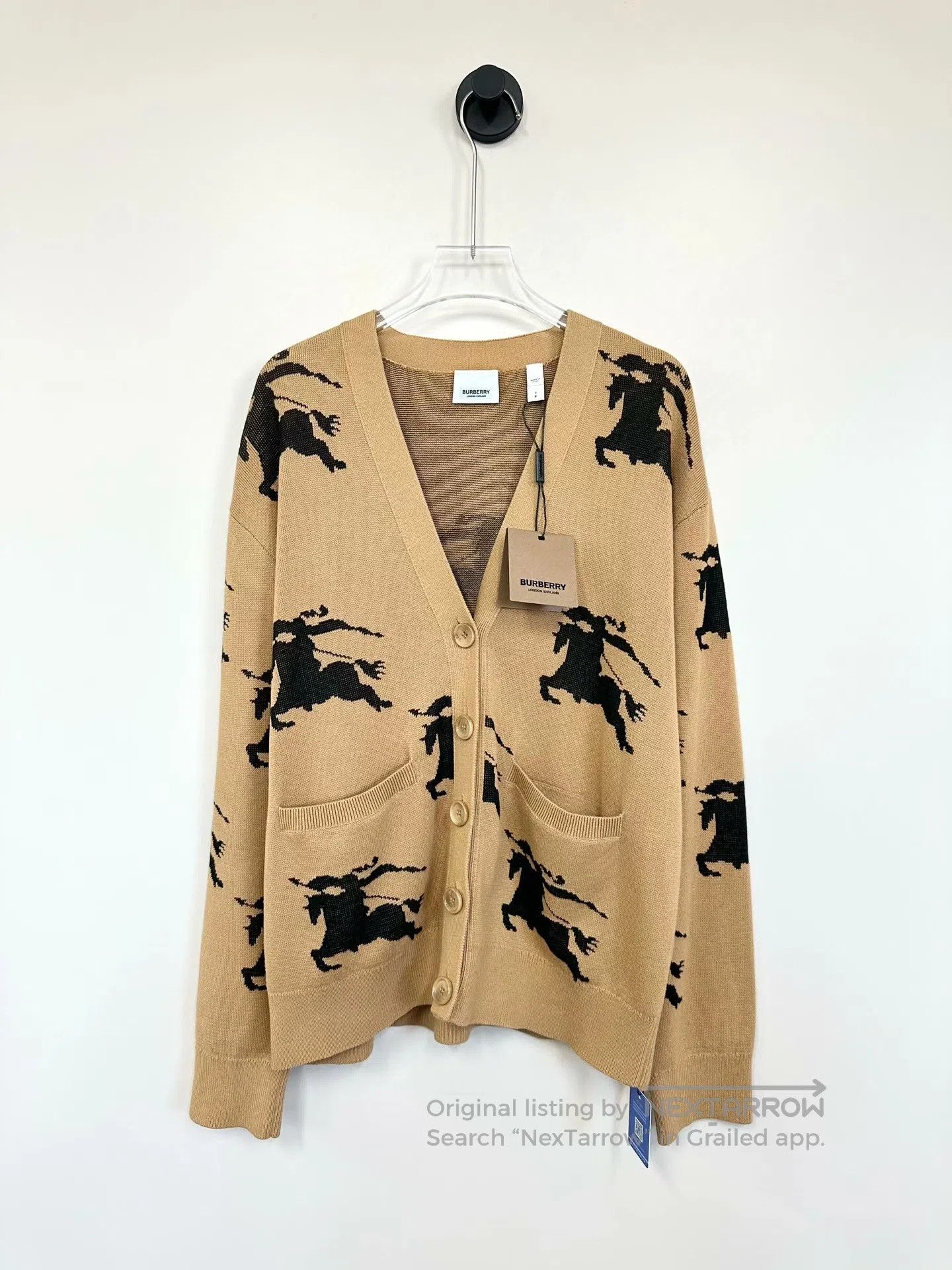 Burberry Burberry Brown Warhorse Monogram Printed Knit Cardigan| Size S / US 4 / IT 40 - 1 Thumbnail