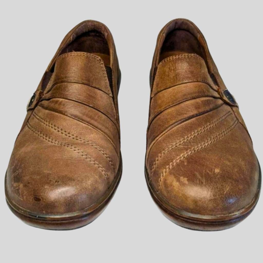 New Balance Aravon by New Balance Slip-On Clogs 7.5D Brown Leather Comfo Size US 7.5 / IT 37.5 - 5 Thumbnail