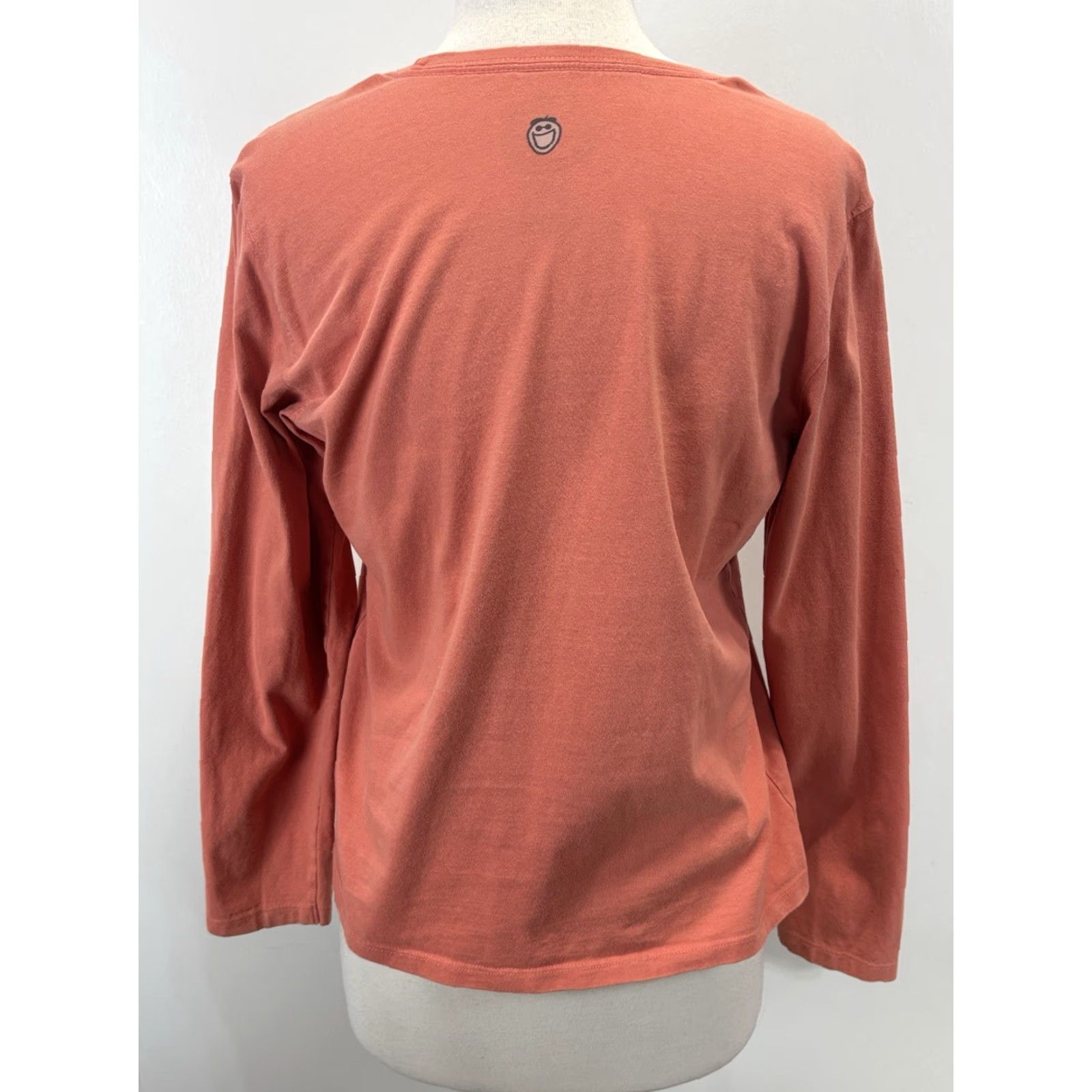 Life is Good Life is Good Women's T-Shirt, Orange Happy Camper V-Neck Long Sleeve, Relaxed Fit, Size M, Graphic Tee, Cotton, Camping/Mountains, Womens Size M / US 6-8 / IT 42-44 - 3 Thumbnail