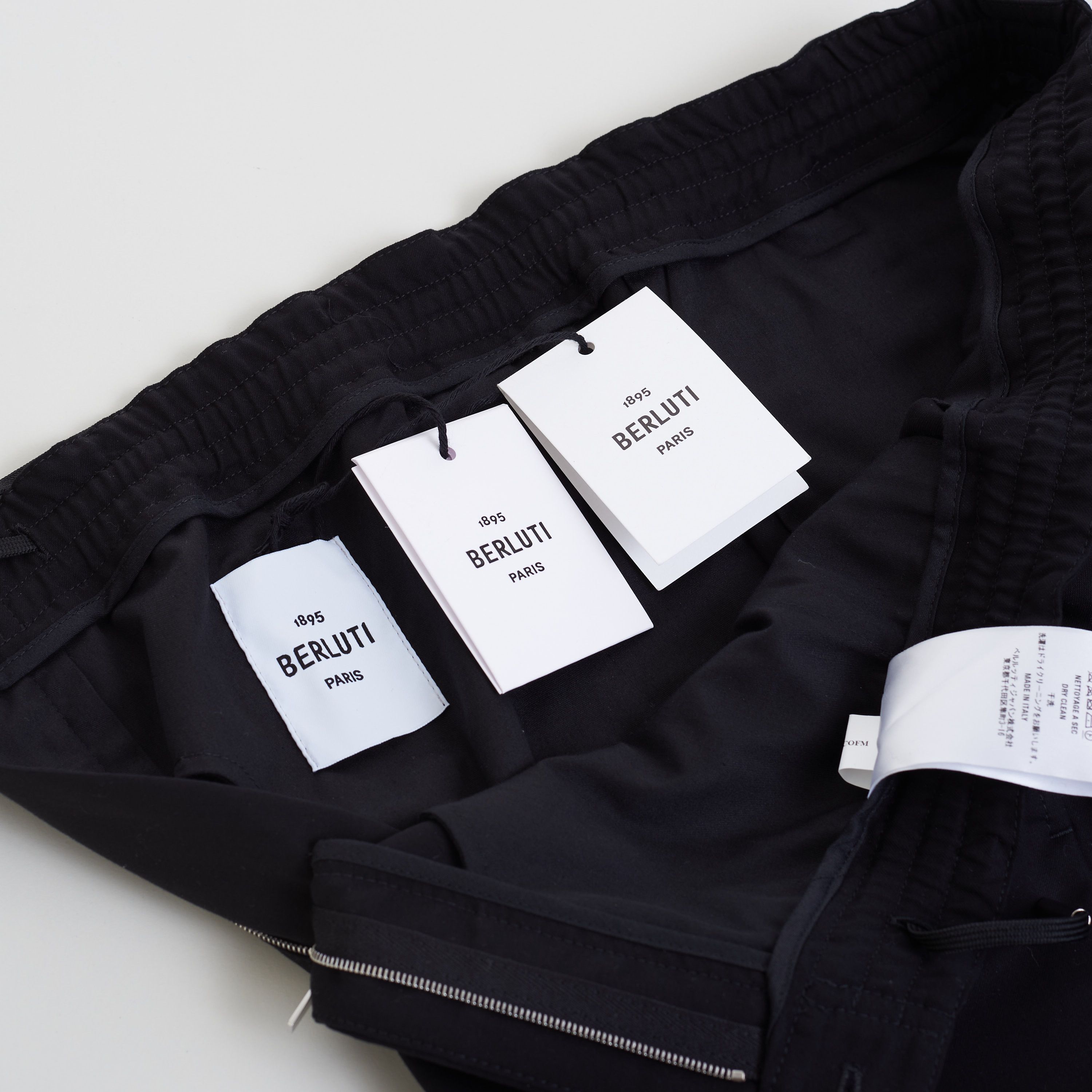 Berluti Drawstring Trousers In Black Cotton Size US 30 / EU 46 - 8 Thumbnail