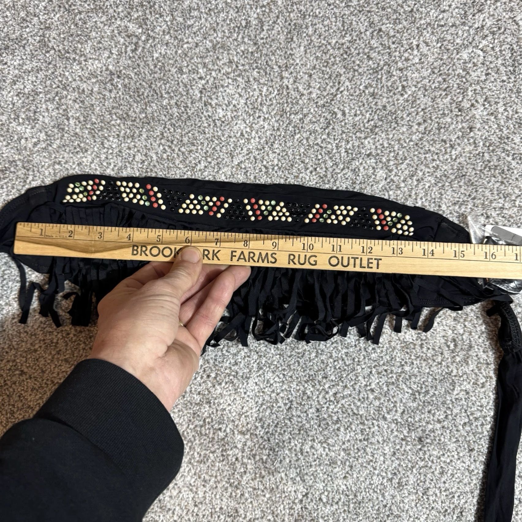 Guess GUESS Fringe Bandeau Beachwear Womens Size Small Beaded Fringe Southwestern Boho Black Top Mens? Womens Size ONE SIZE - 5 Thumbnail