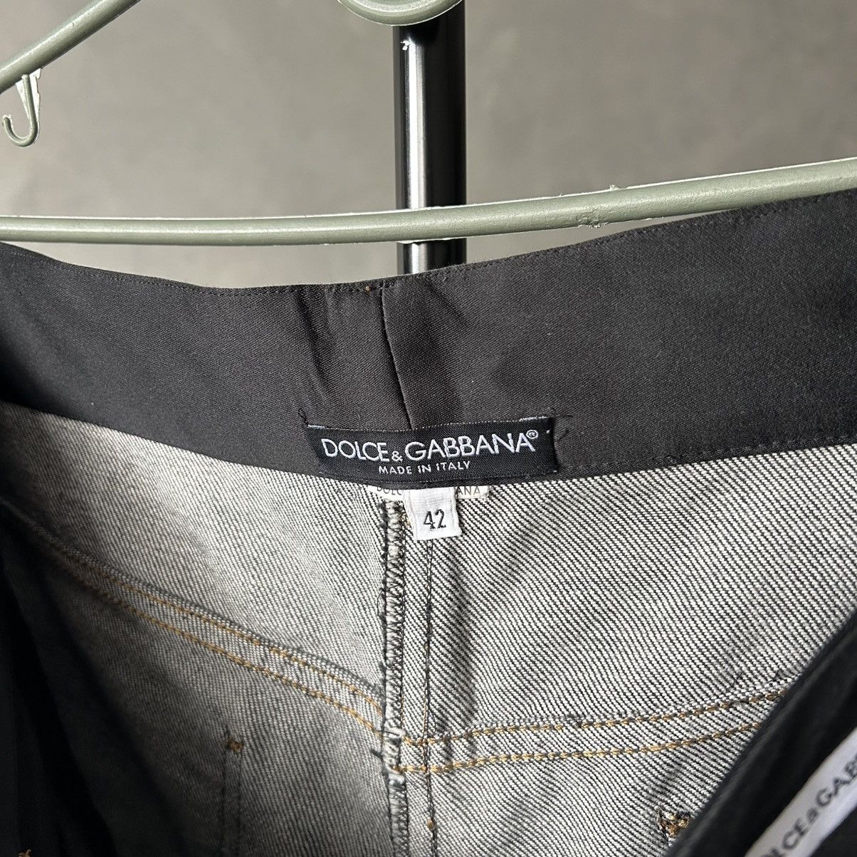 Dolce & Gabbana Rare Dolce & Gabbana Logo Waistband Black Wide Leg Jeans Size 28" / US 6 / IT 42 - 7 Thumbnail