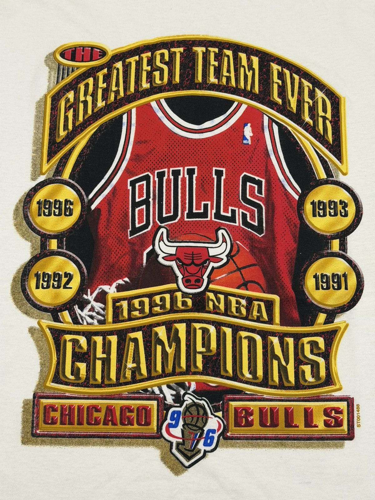 Starter Vintage Deadstock Chicago Bulls 1996 NBA Champs Tshirt XXL Size US XXL / EU 58 / 5 - 6 Thumbnail