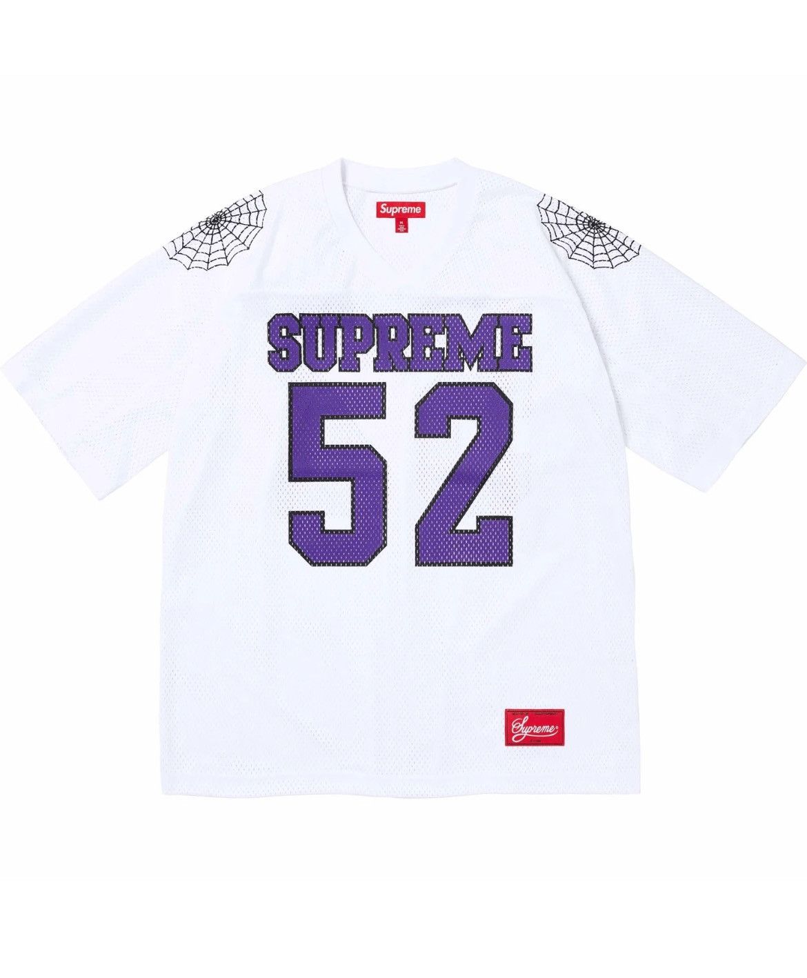 image of Supreme Spiderweb Football Jersey in White, Men's (Size Large)