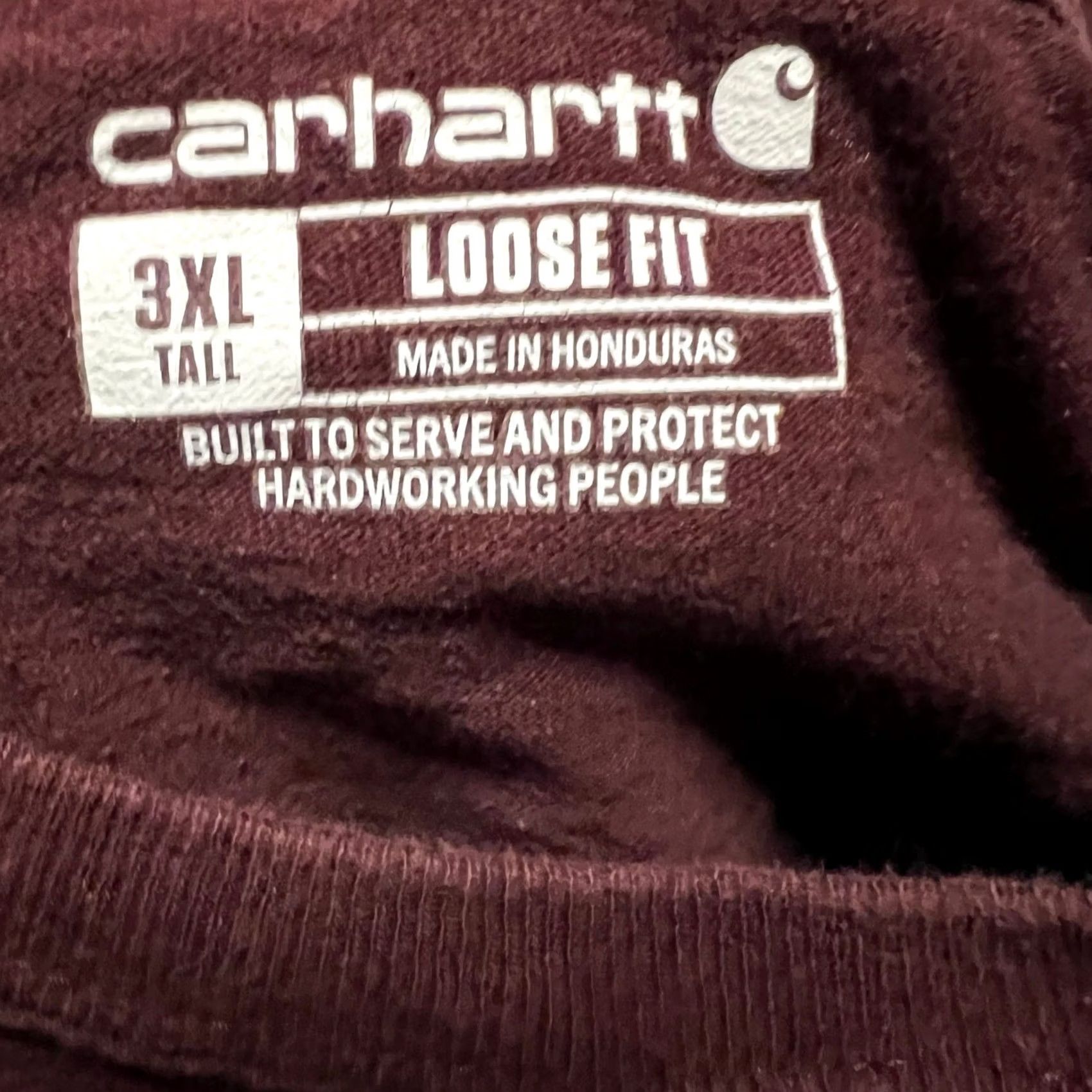 Carhartt VINTAGE Carhartt Shirt Mens 3XL Tall Loose Fit Maroon Long Sleeve Tshirt Mens Girls? Size US XXL / EU 58 / 5 - 6 Thumbnail
