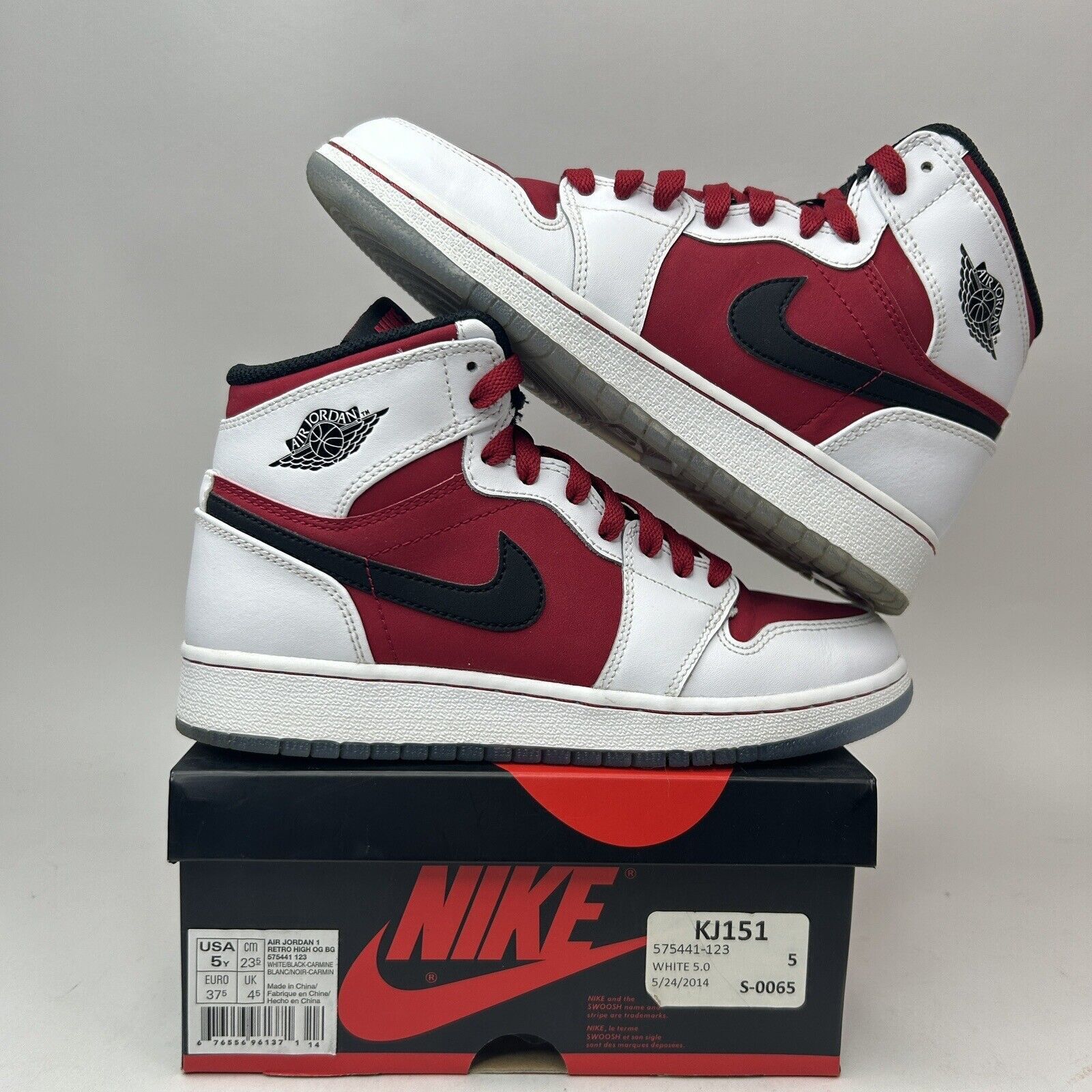 Nike Nike Shoes Air Jordan Retro 1 High OG BG “Carmine/Red White” Size US 6.5 / IT 36.5 - 1 Thumbnail